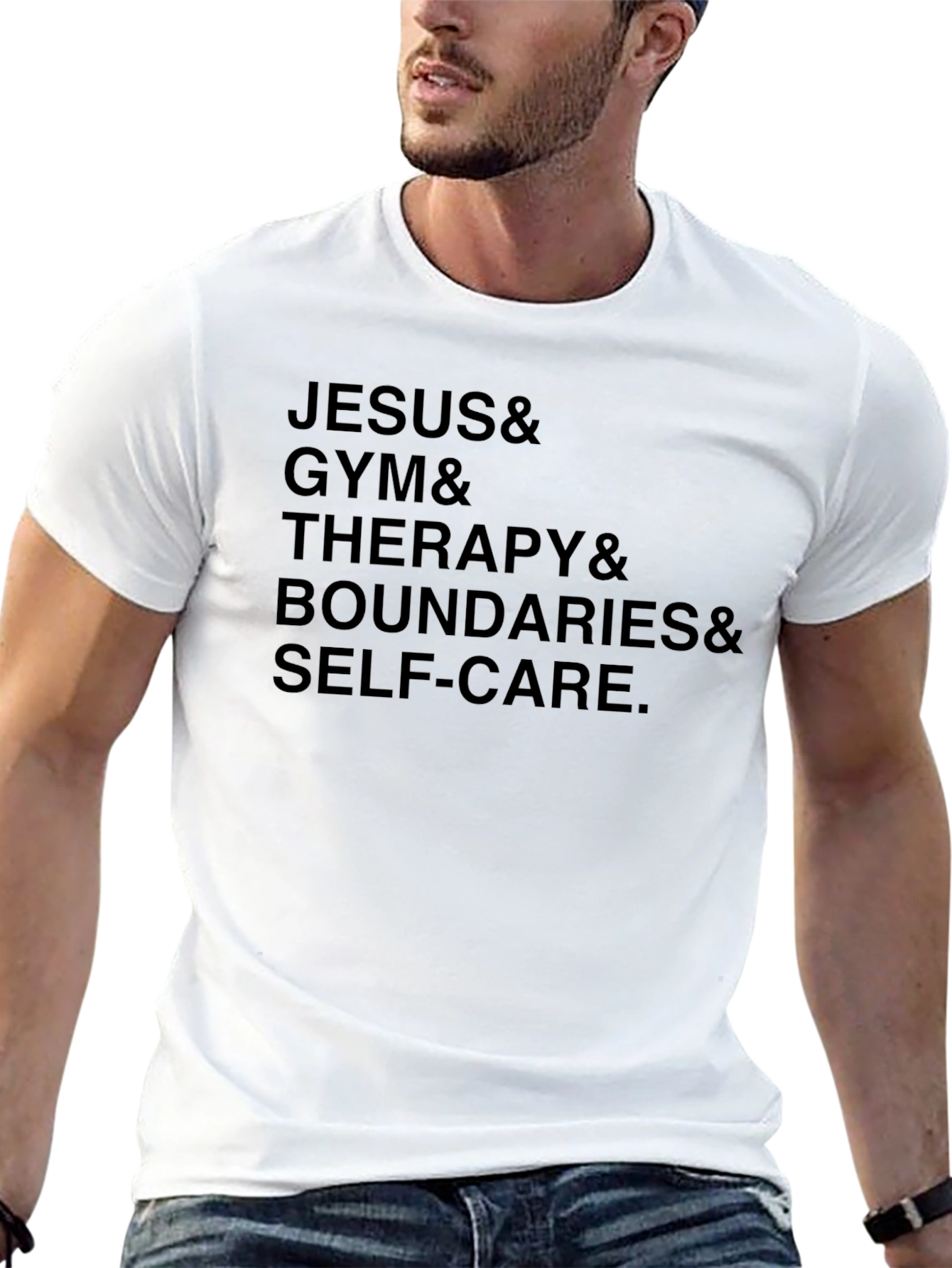 Jesus & Gym & Therapy Mens Graphic Tee