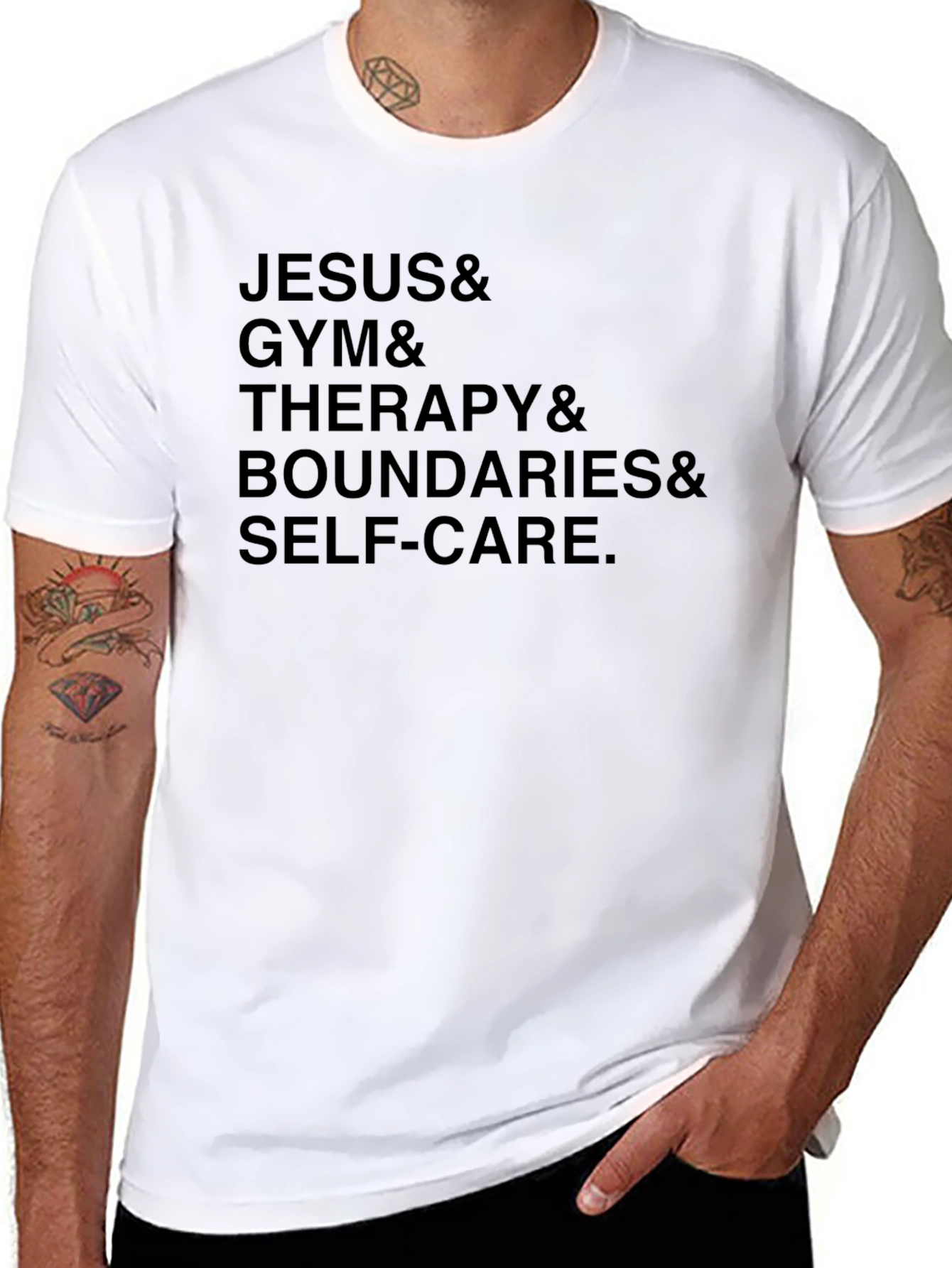 Jesus & Gym & Therapy Mens Graphic Tee