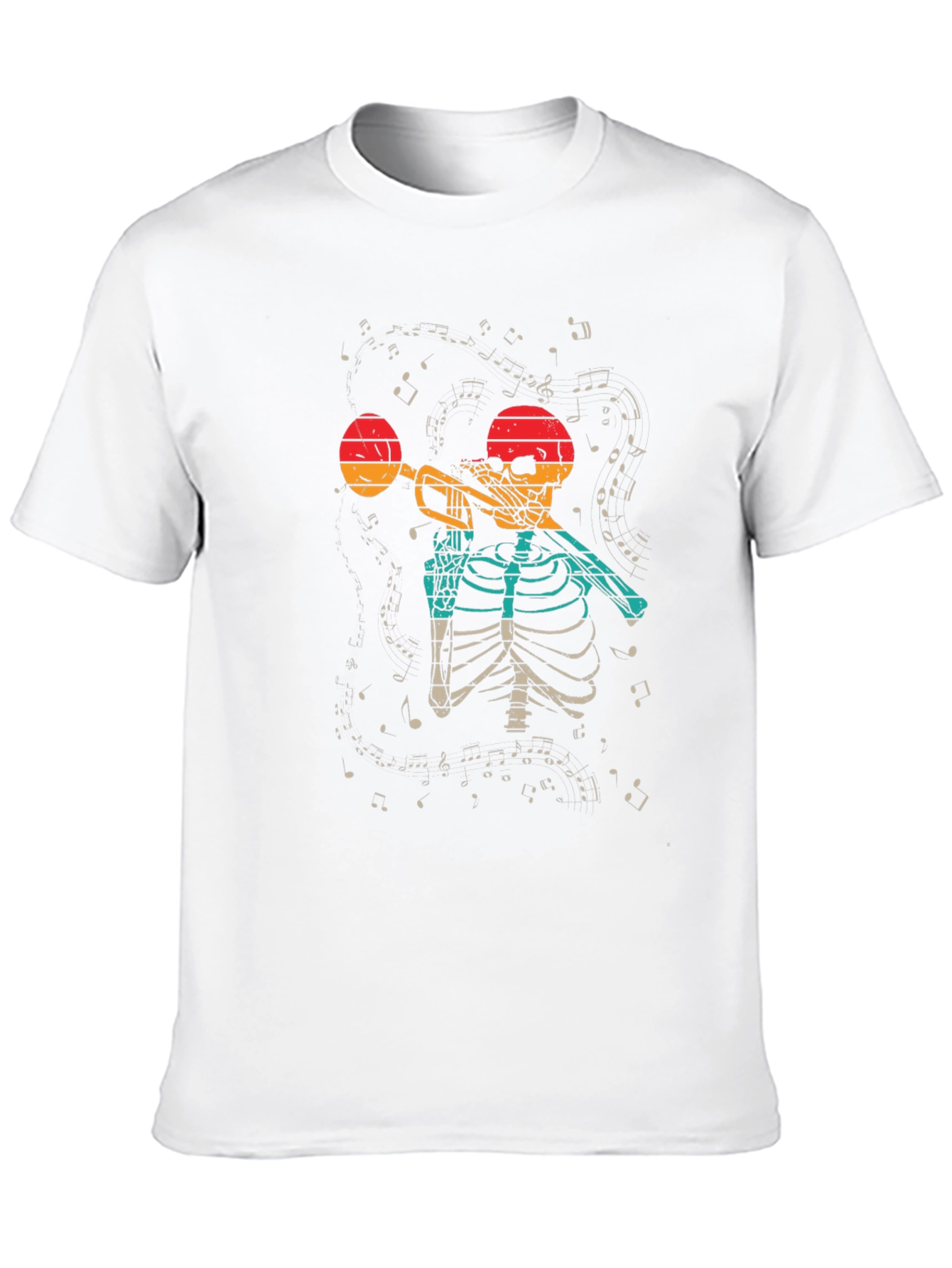 Skeleton Trumpet Player Graphic Tee