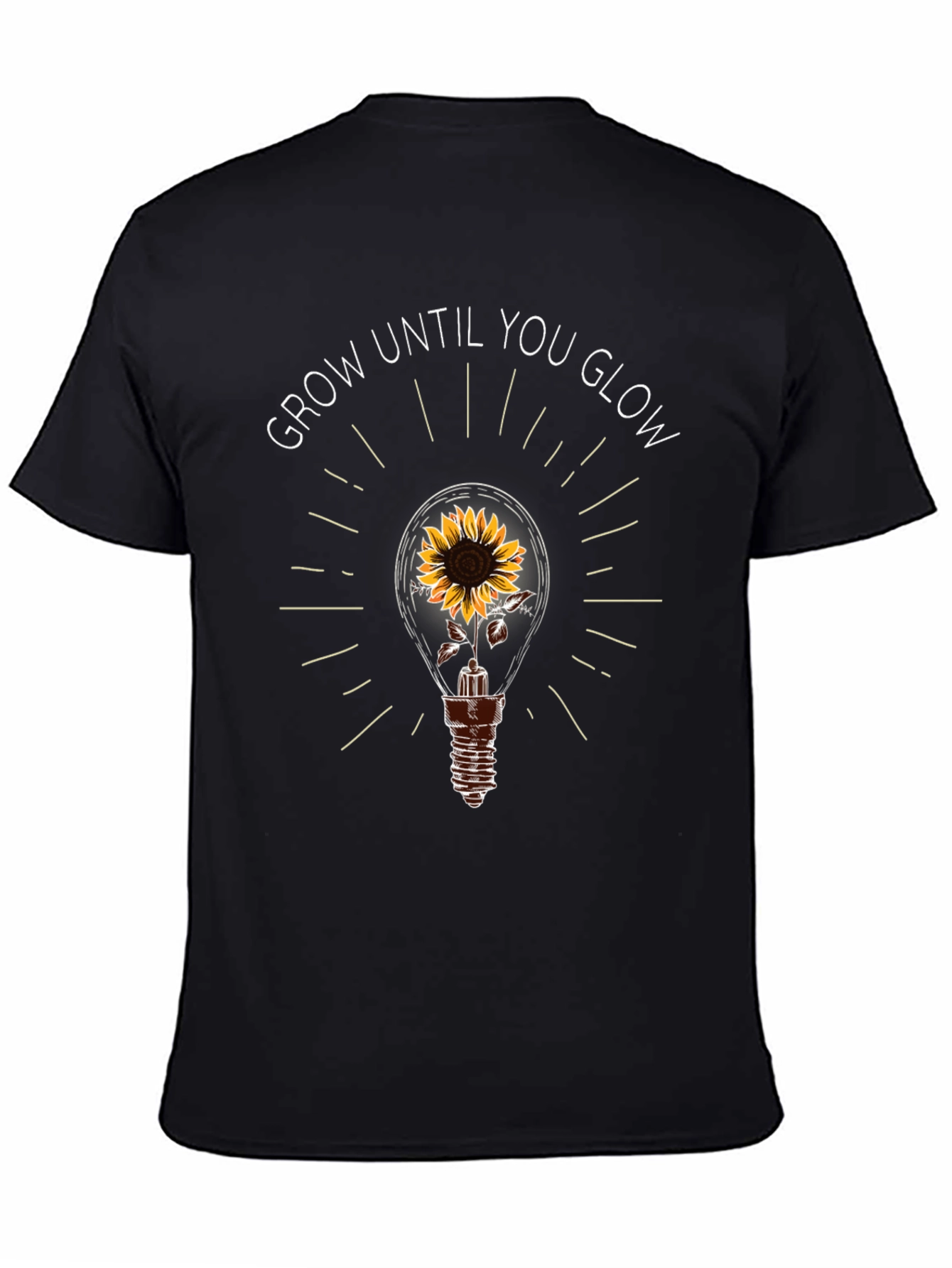 Grow Until You Glow Sunflower Light Bulb T-Shirt