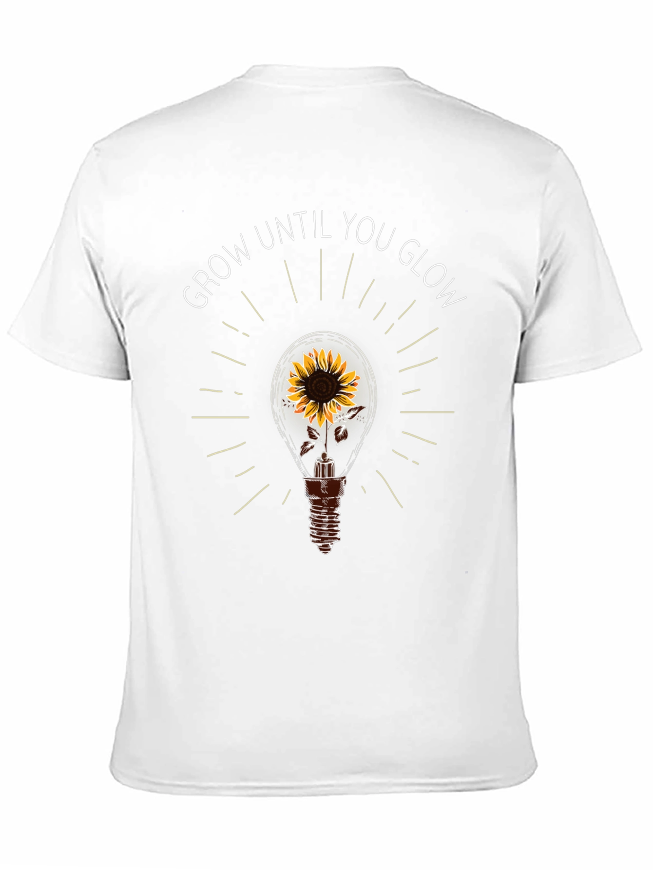 Grow Until You Glow Sunflower Light Bulb T-Shirt