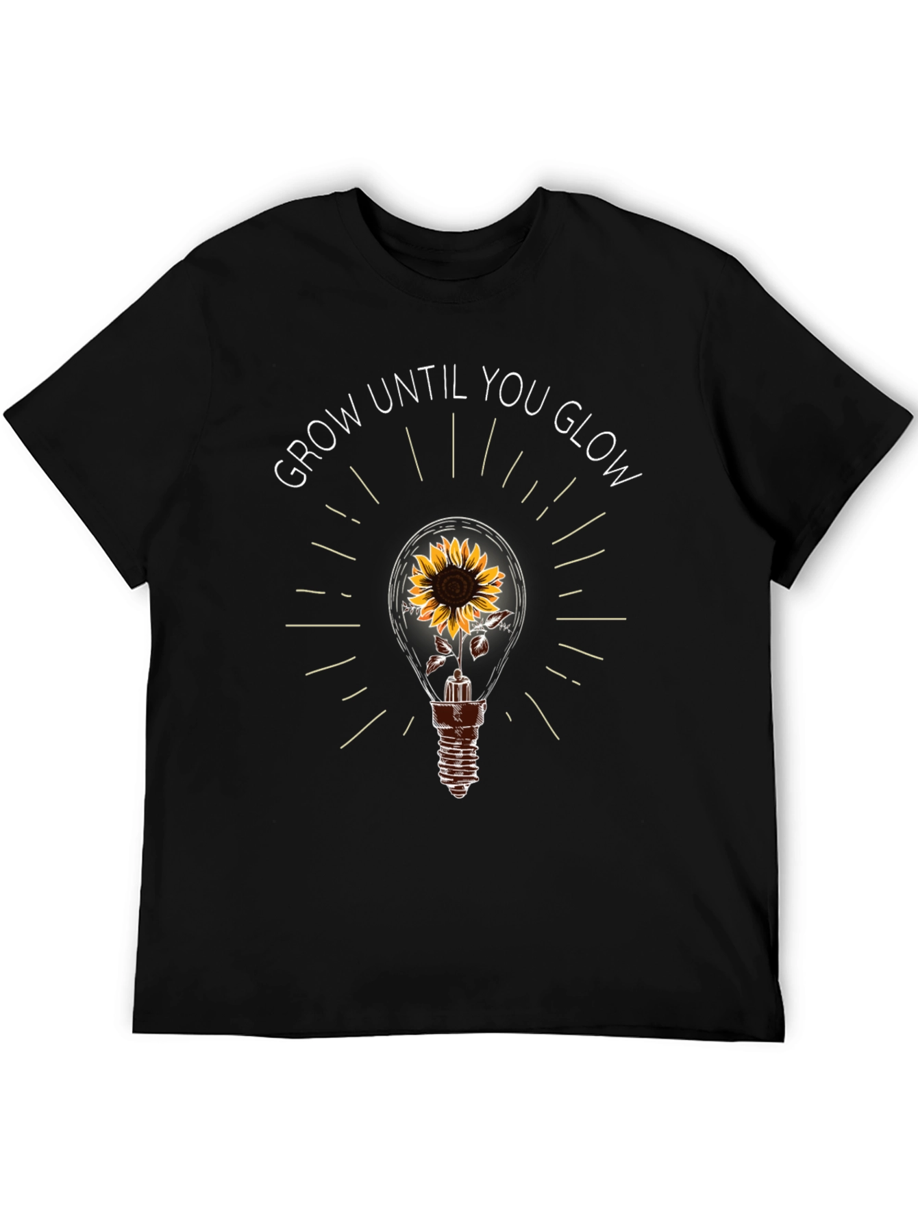 Grow Until You Glow Sunflower Light Bulb T-Shirt