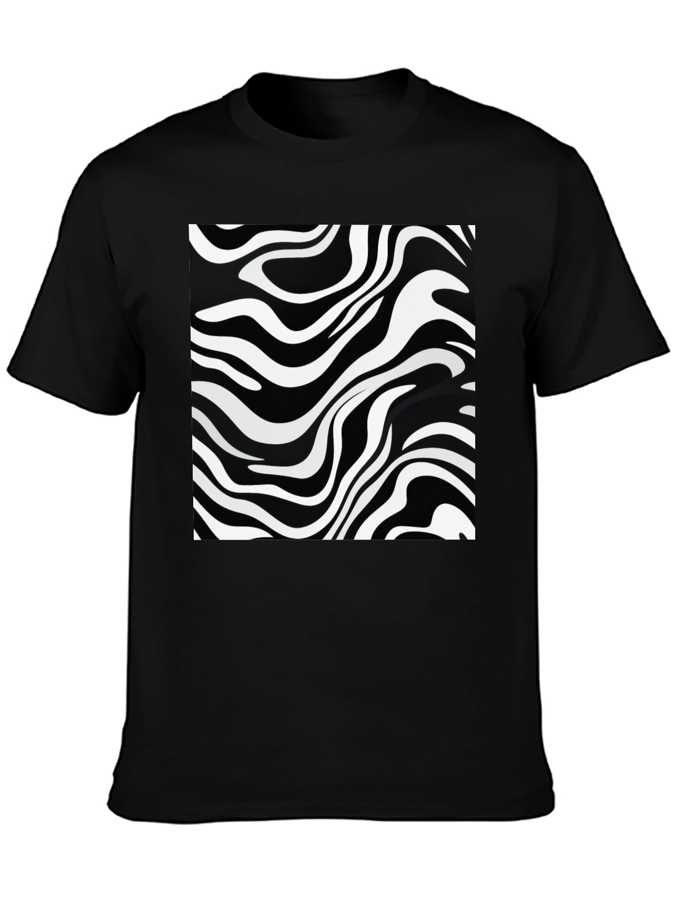 Zebra Stripe Graphic Black T-Shirt