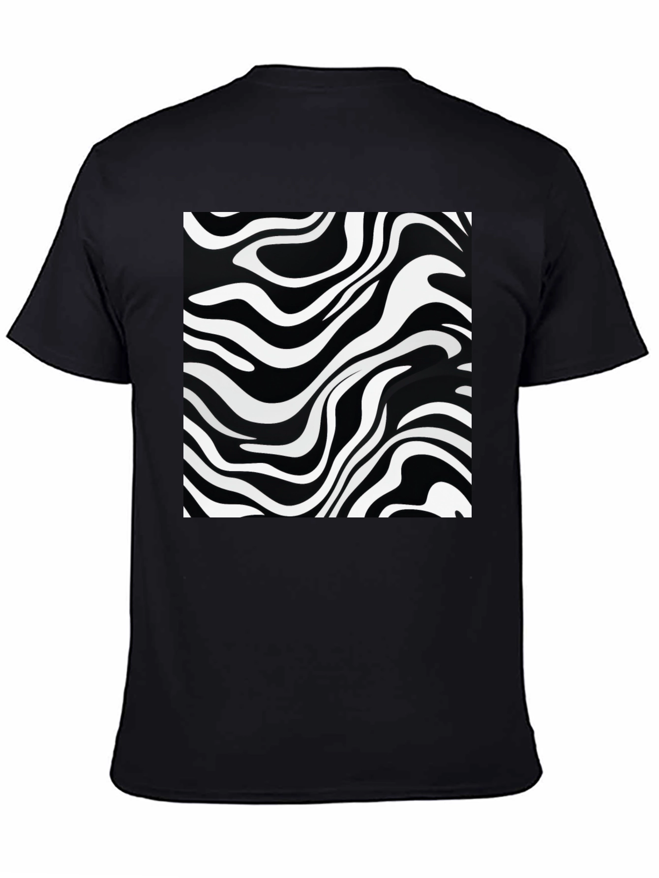 Zebra Stripe Graphic Black T-Shirt