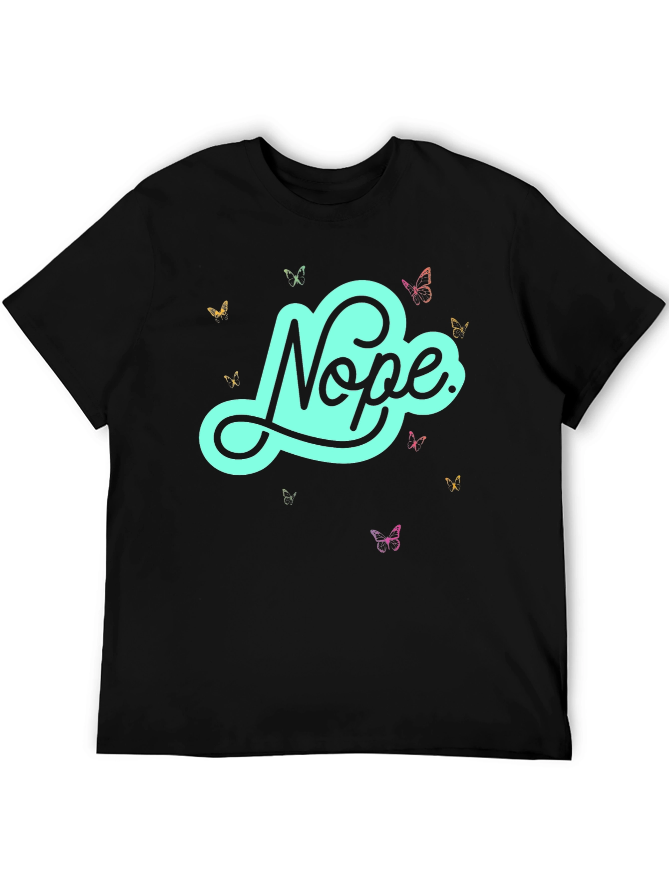 Nope Butterfly Graphic Tee - Casual Style
