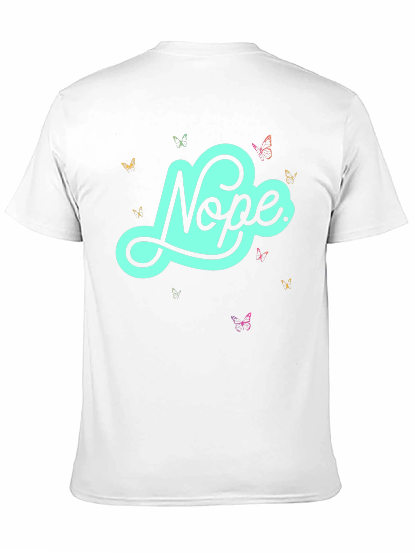Nope Butterfly Graphic Tee - Casual Style