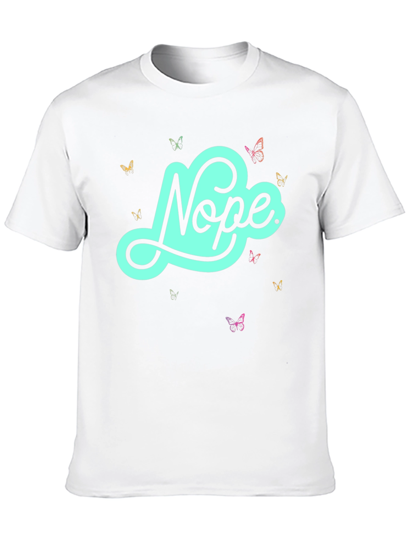 Nope Butterfly Graphic Tee - Casual Style
