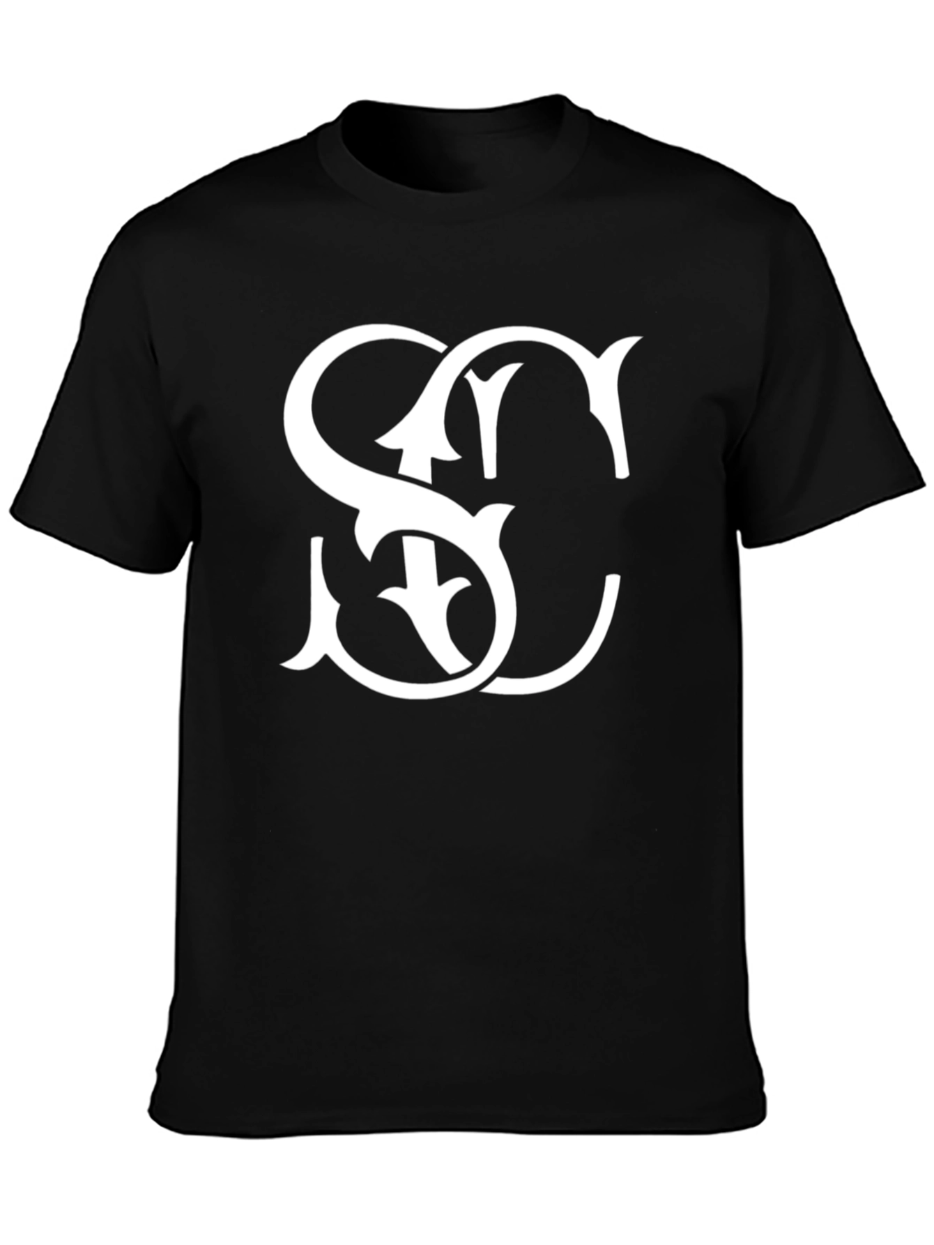 Stylish Black T-Shirt with White SC Graphic