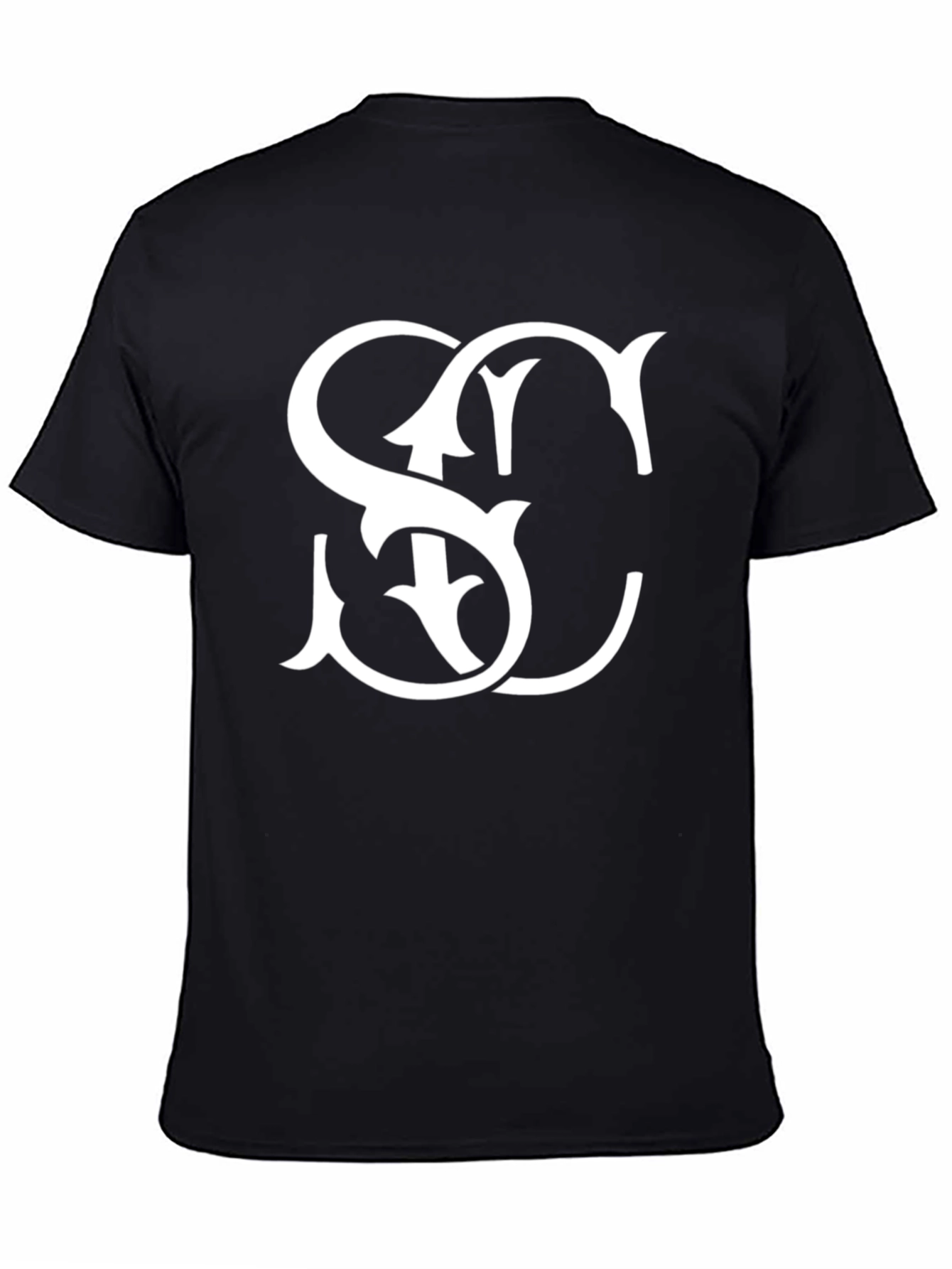 Stylish Black T-Shirt with White SC Graphic