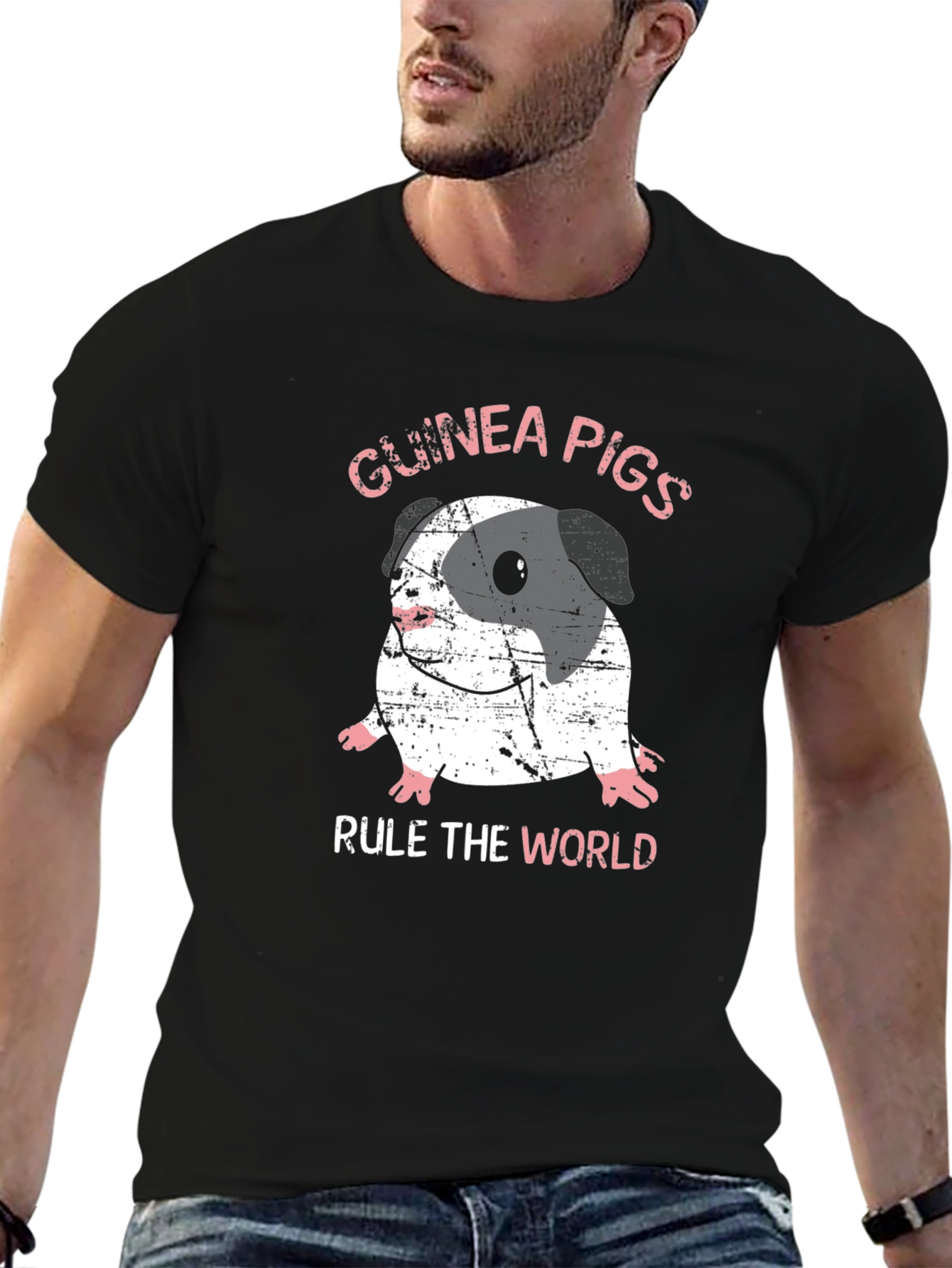 Guinea Pigs Rule the World Black T-Shirt