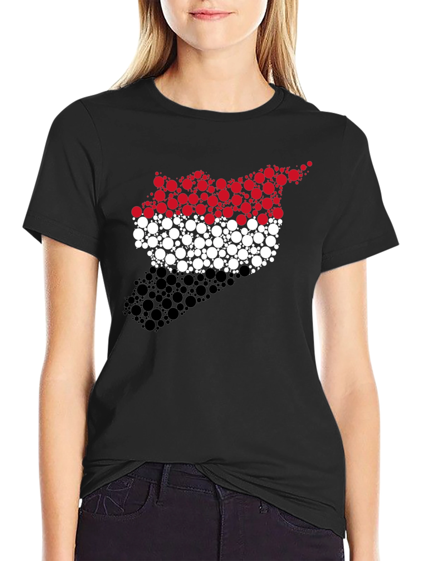 Syria Flag Circle Pattern Graphic Tee