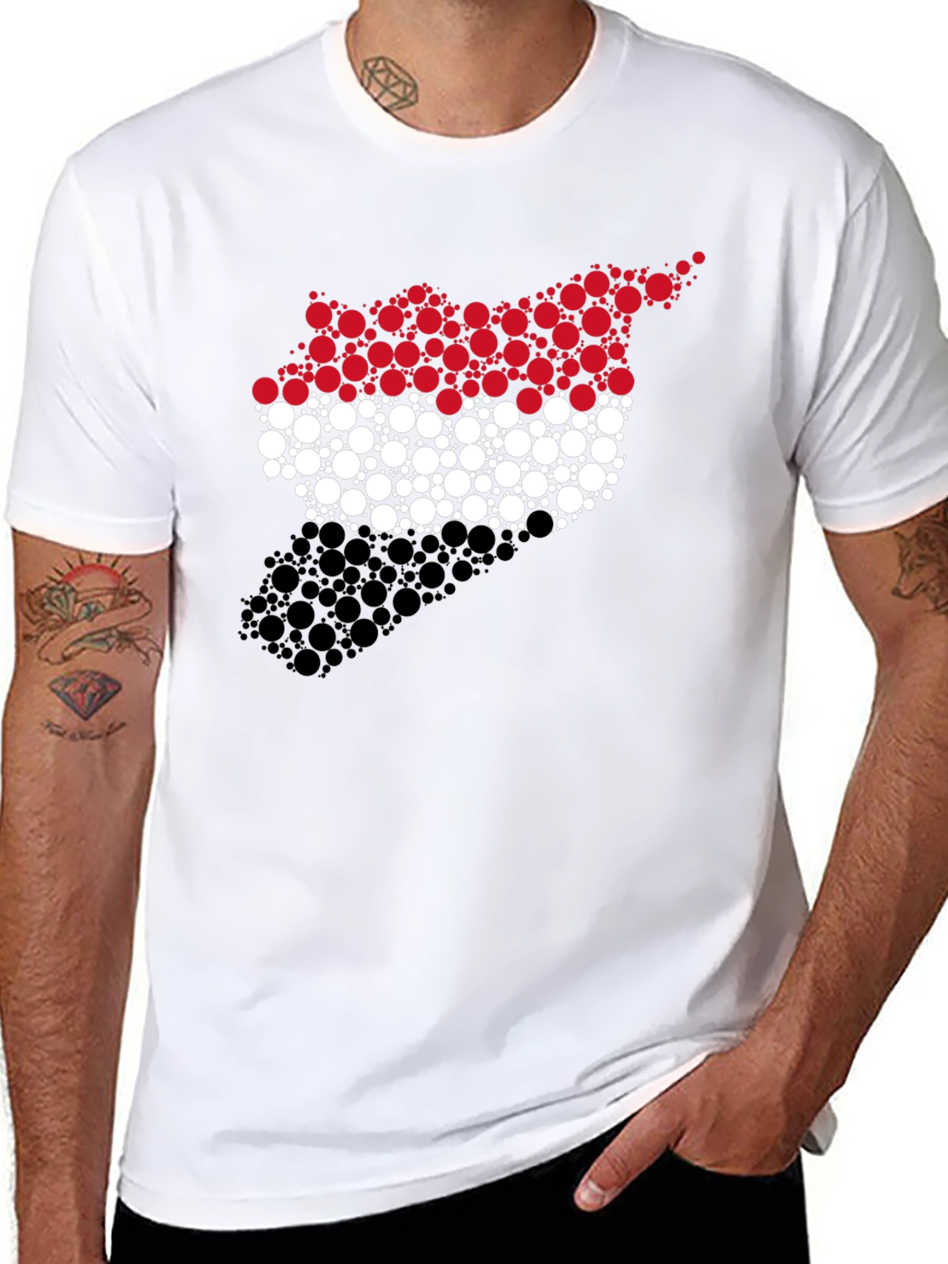 Syria Flag Circle Pattern Graphic Tee