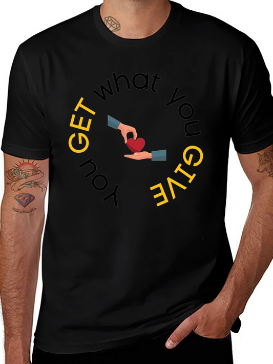 Give & Get Graphic Tee - Black Cotton Comfort