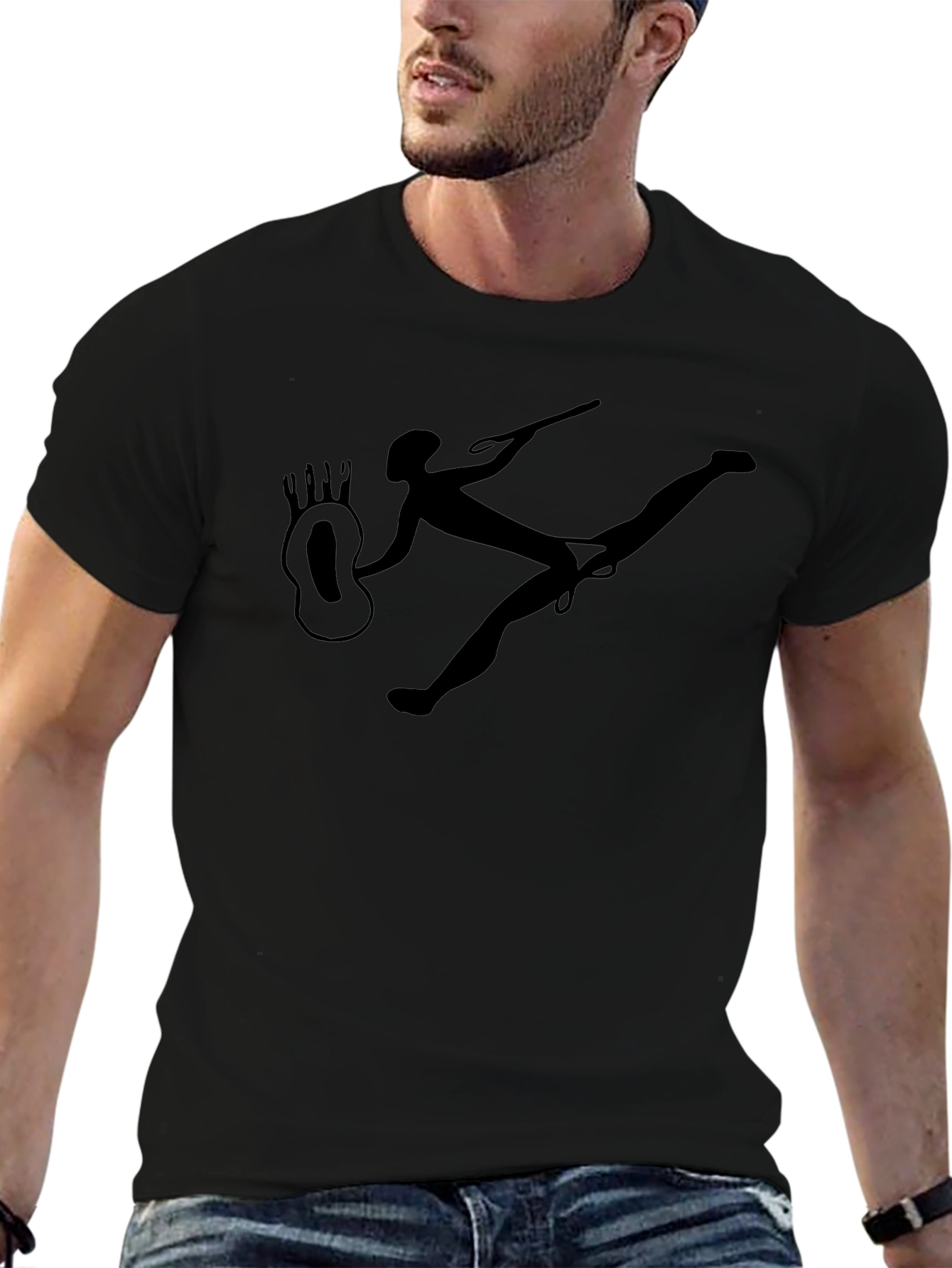 Abstract Silhouette Graphic Tee - Black