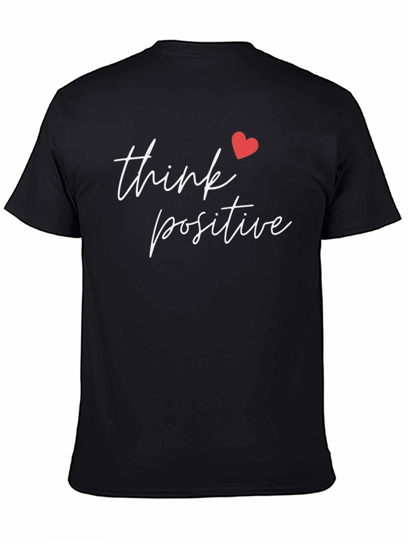 Think Positive Graphic Tee - Black Cotton T-Shirt