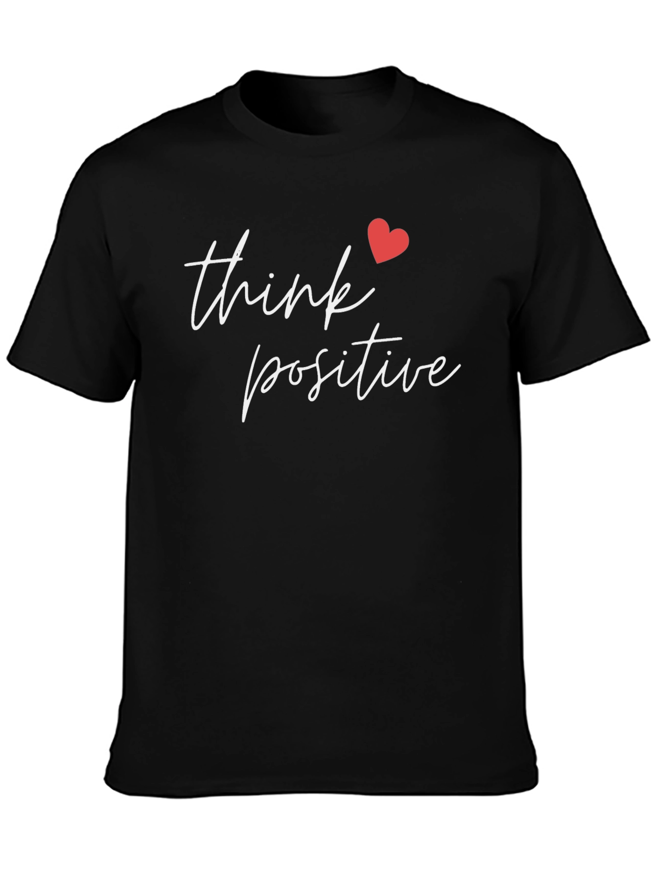 Think Positive Graphic Tee - Black Cotton T-Shirt