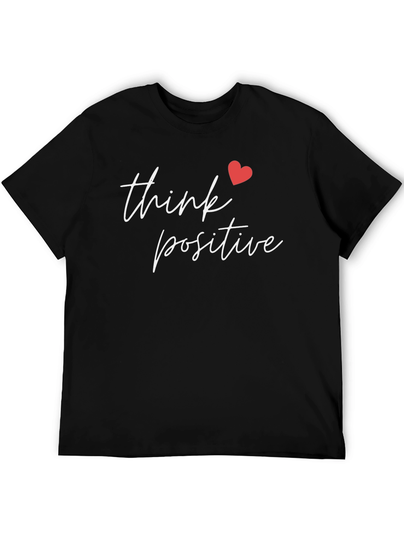 Think Positive Graphic Tee - Black Cotton T-Shirt