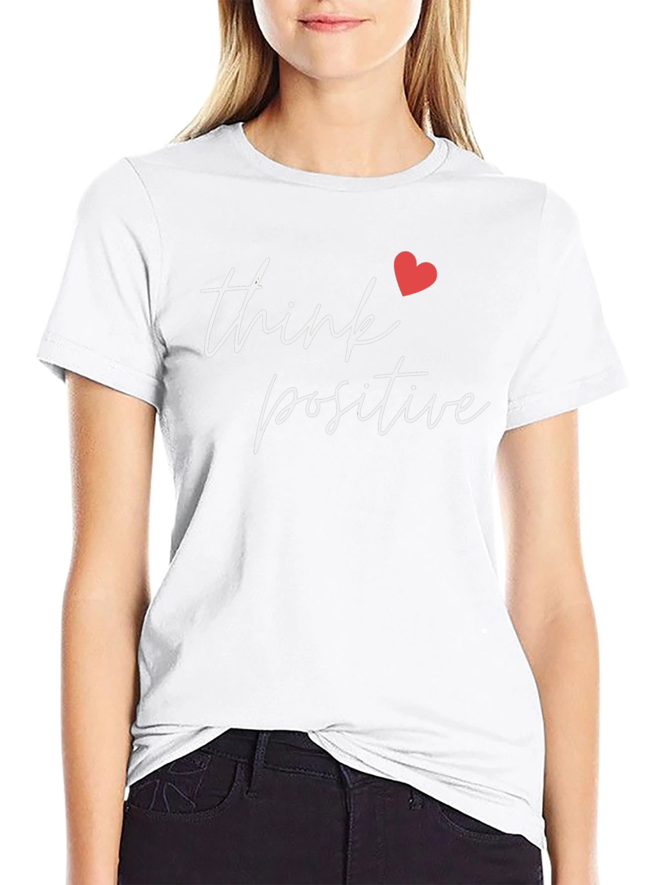 Think Positive Graphic Tee - Black Cotton T-Shirt