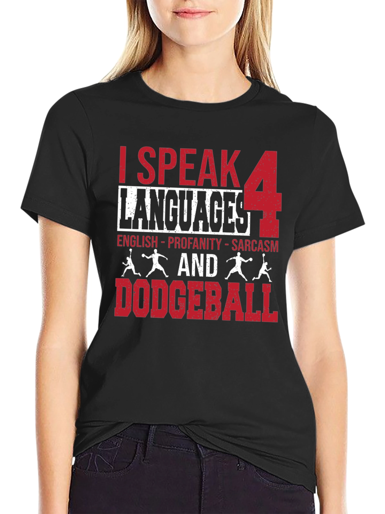 I Speak 4 Languages Dodgeball Graphic T-Shirt