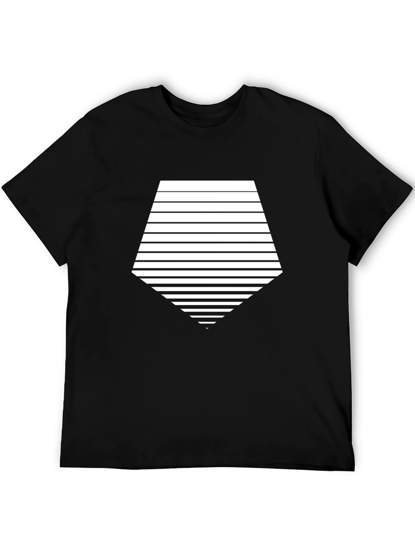 Geometric Striped Tee - Modern Graphic Black T-Shirt