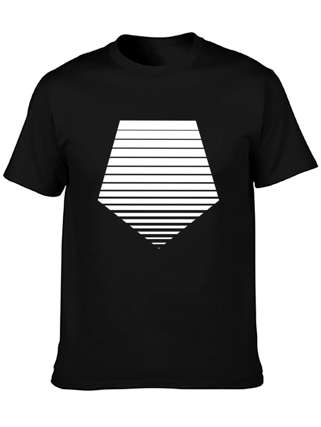 Geometric Striped Tee - Modern Graphic Black T-Shirt
