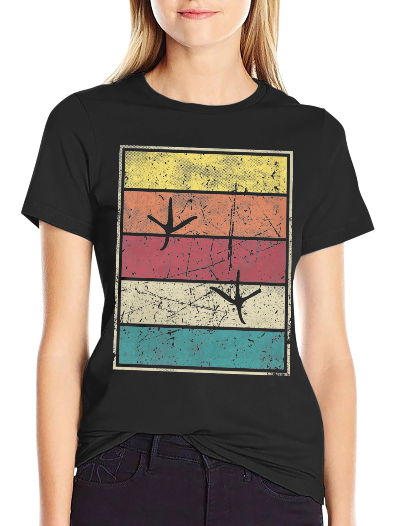 Retro Turkey Tracks Graphic Tee - Thanksgiving Shirt