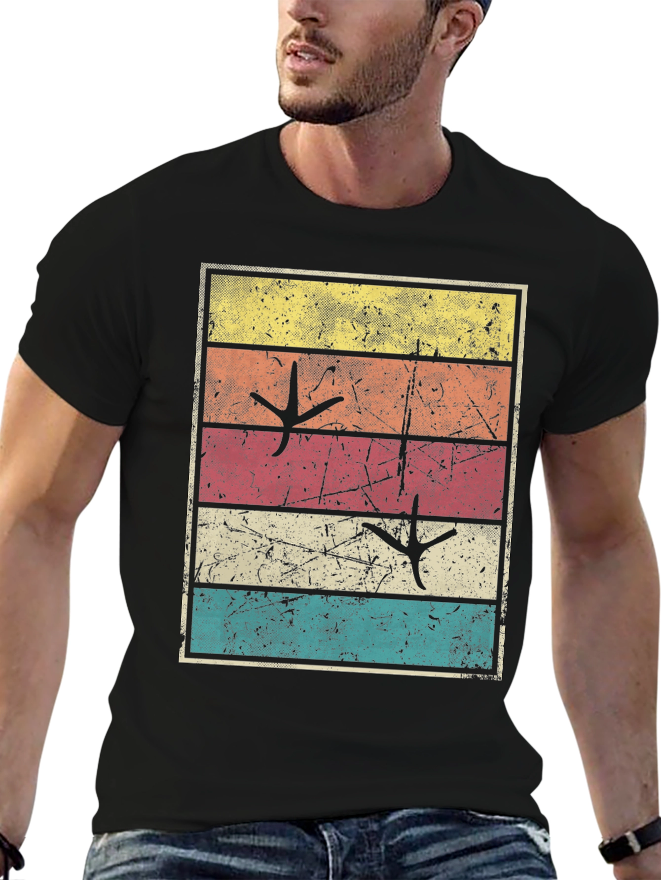 Retro Turkey Tracks Graphic Tee - Thanksgiving Shirt