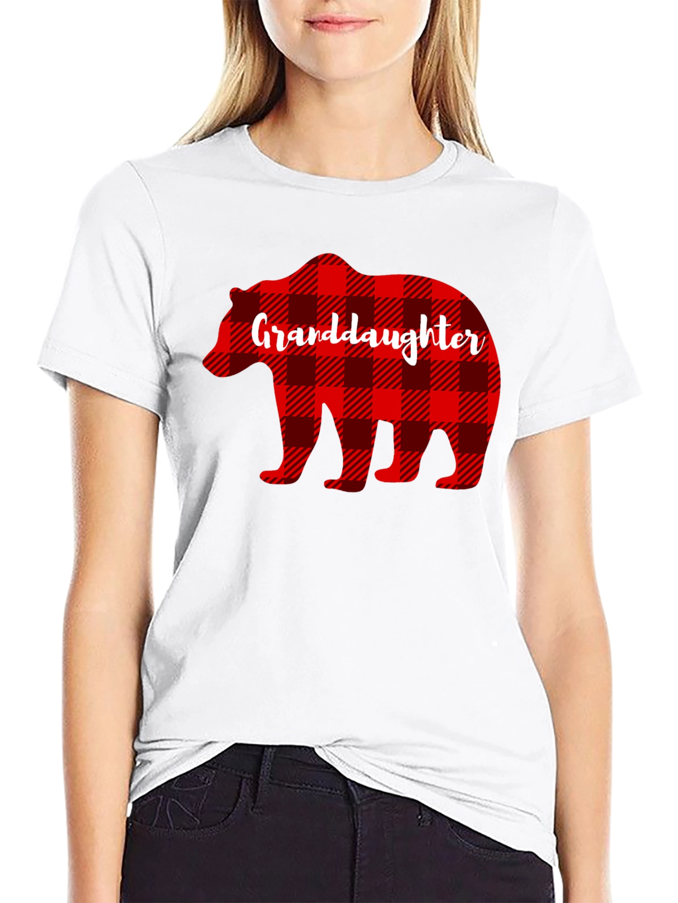 Granddaughter Bear Plaid T-Shirt