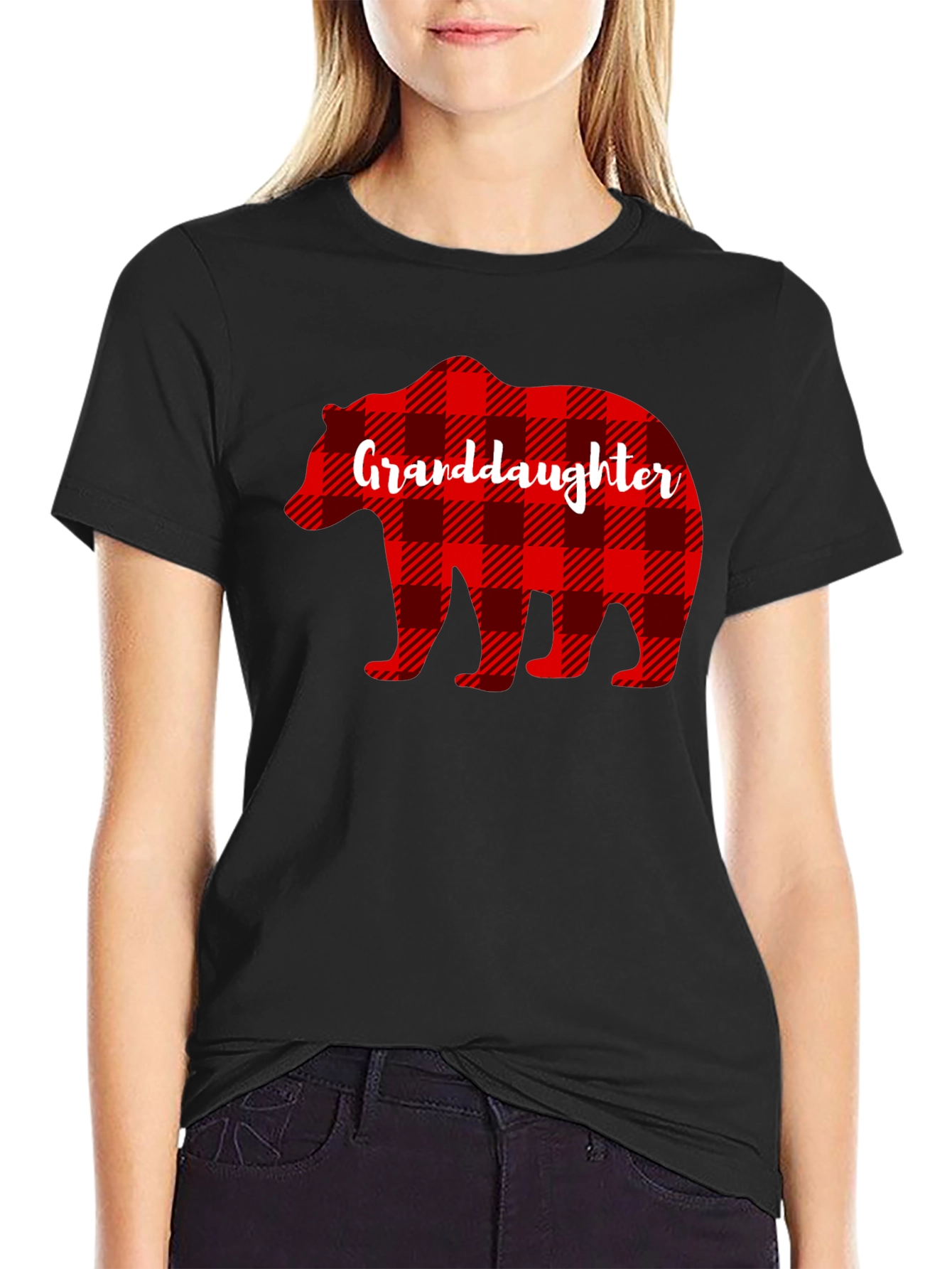 Granddaughter Bear Plaid T-Shirt
