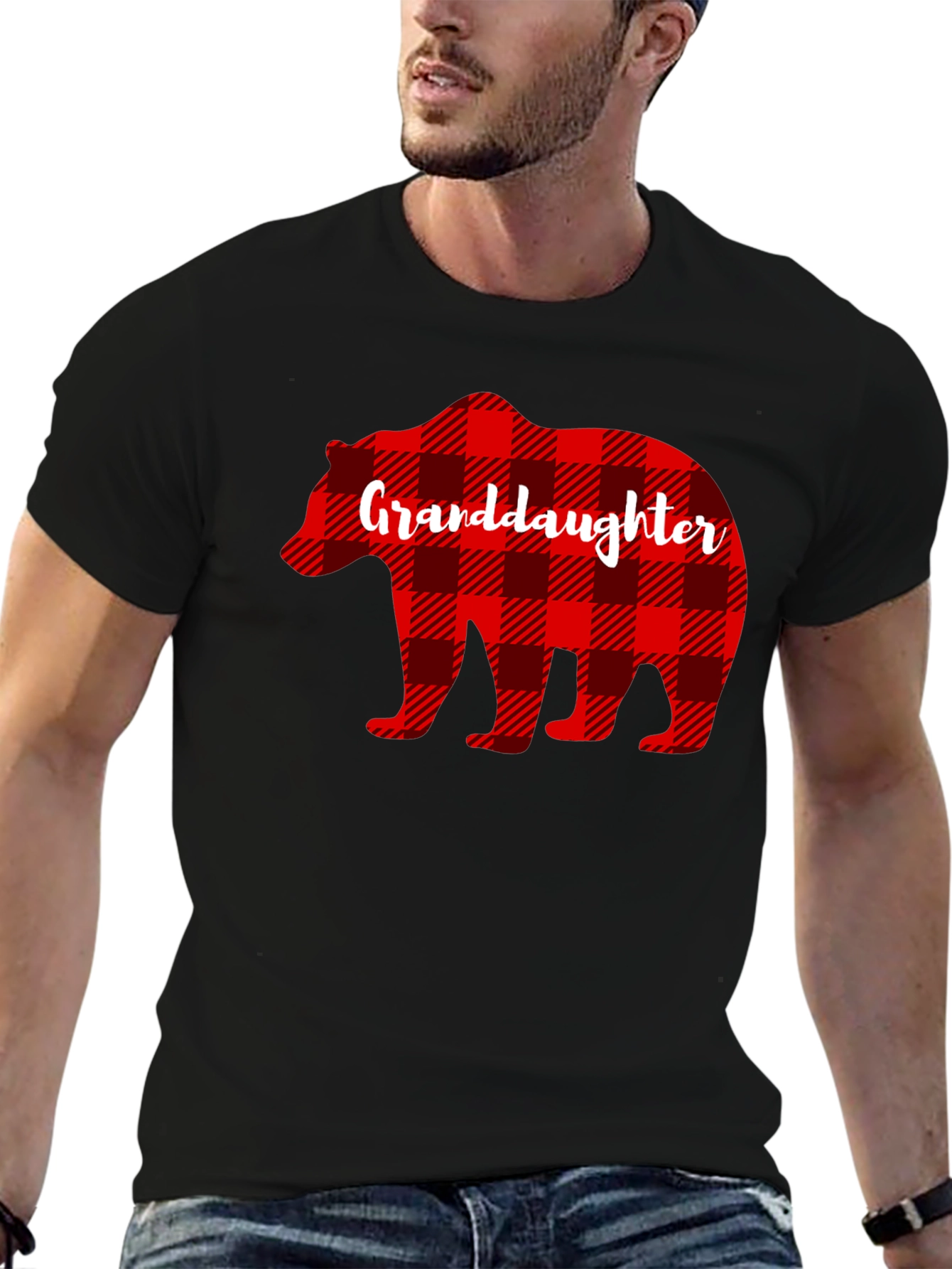 Granddaughter Bear Plaid T-Shirt