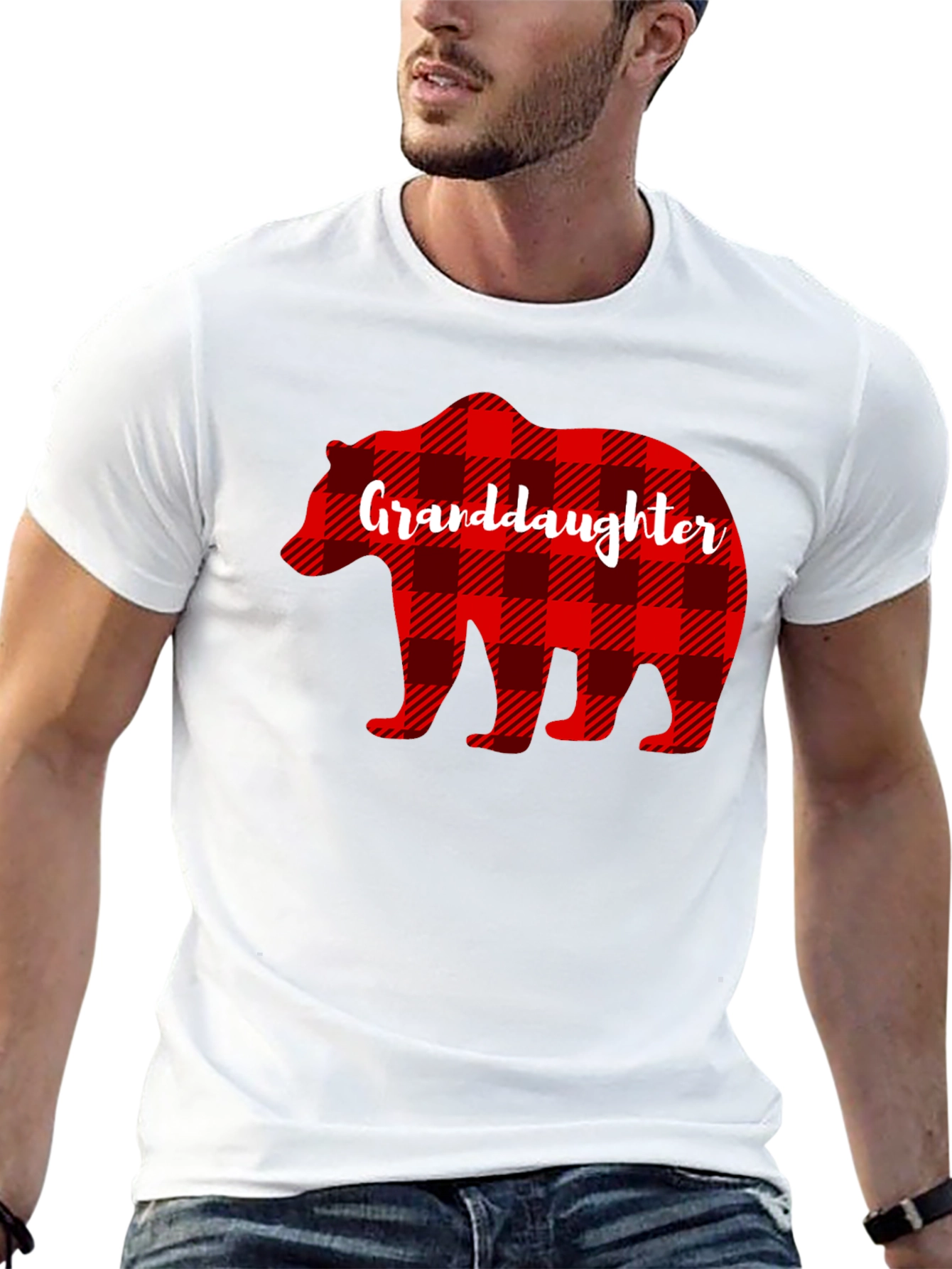 Granddaughter Bear Plaid T-Shirt