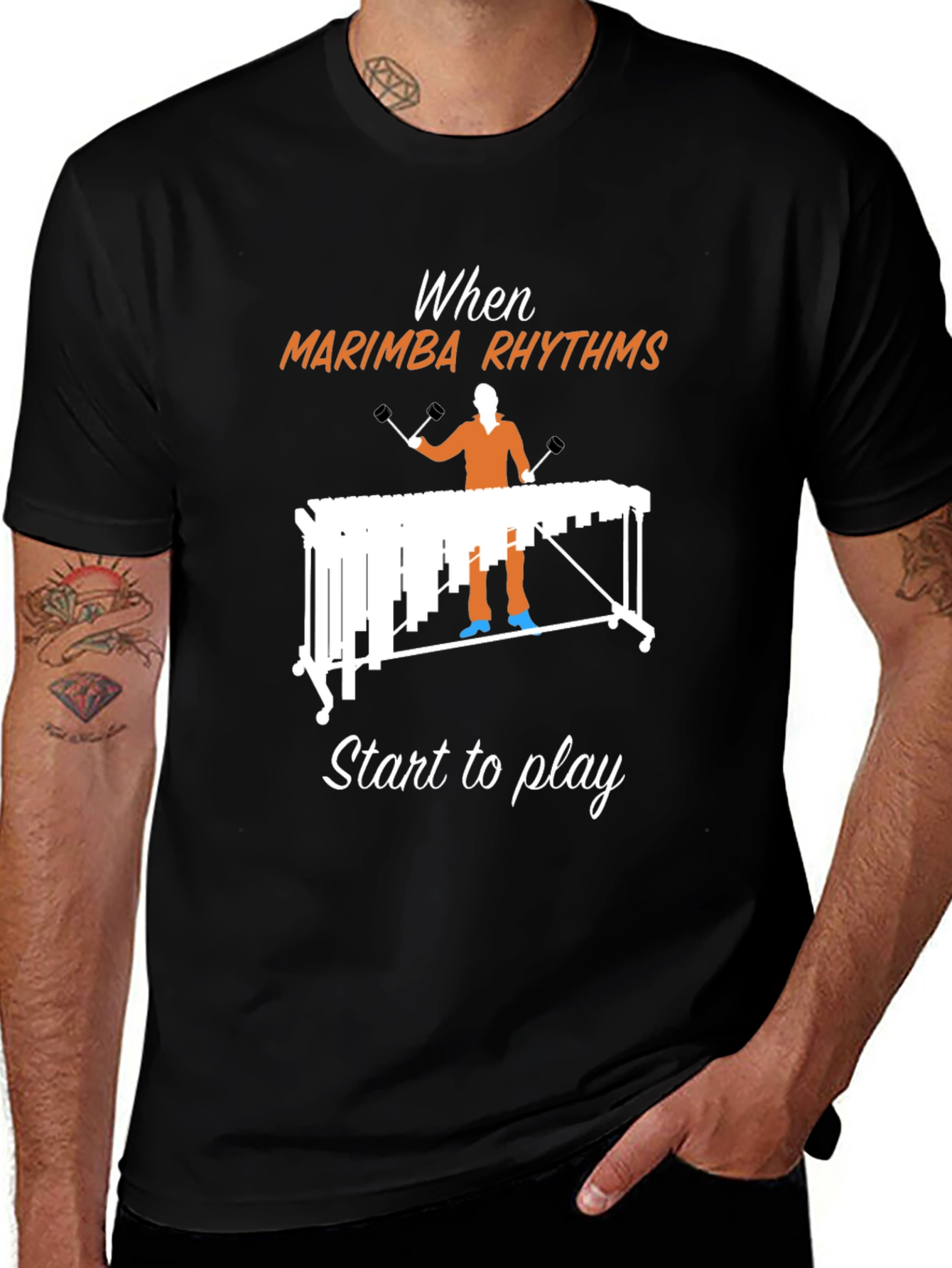 Marimba Rhythms Graphic Tee - Music Lovers T-Shirt