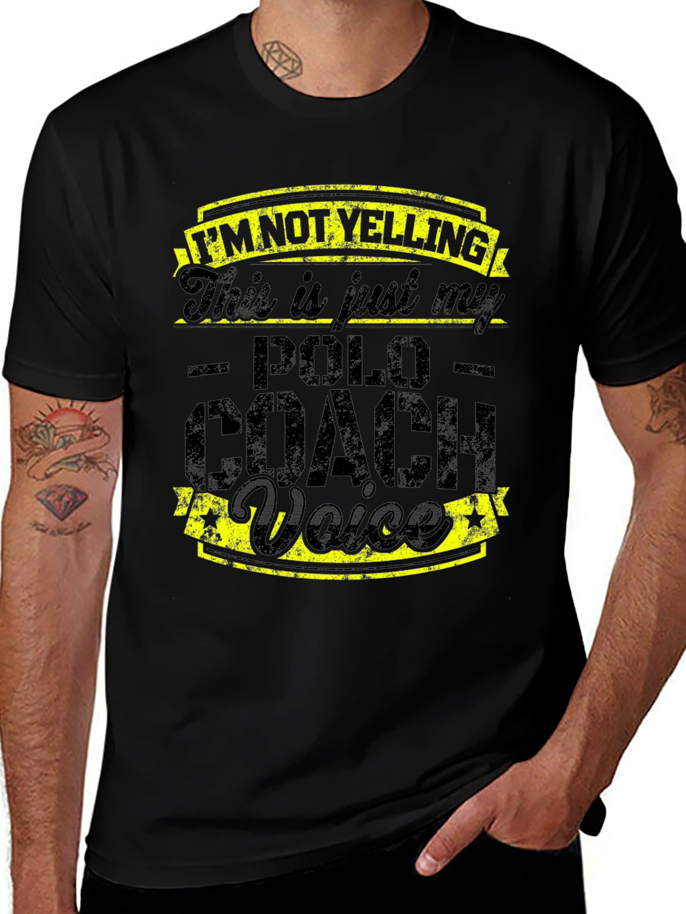Polo Coach T-Shirt: Im Not Yelling Funny Tee