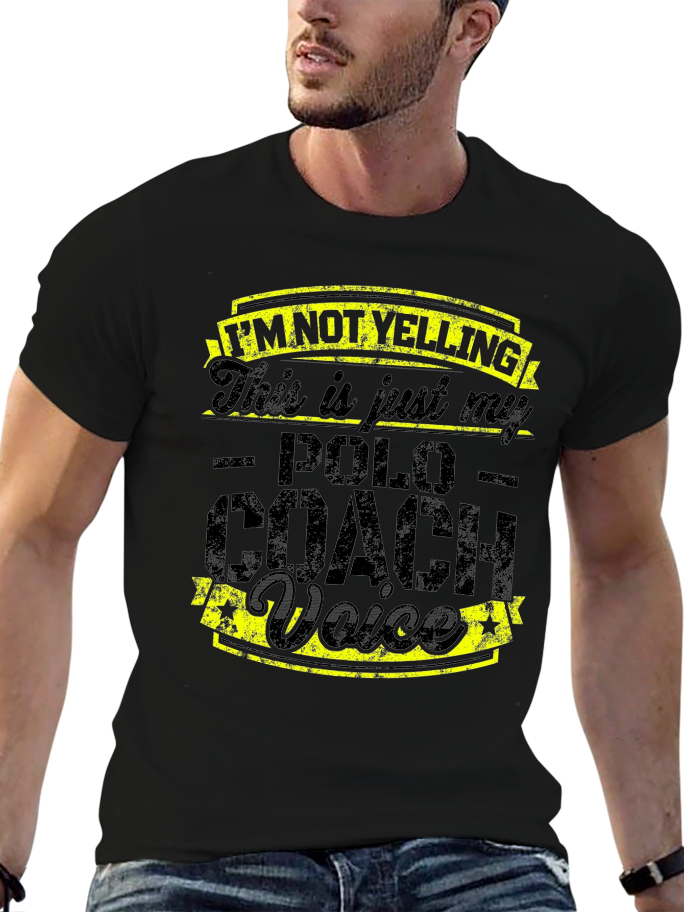 Polo Coach T-Shirt: Im Not Yelling Funny Tee