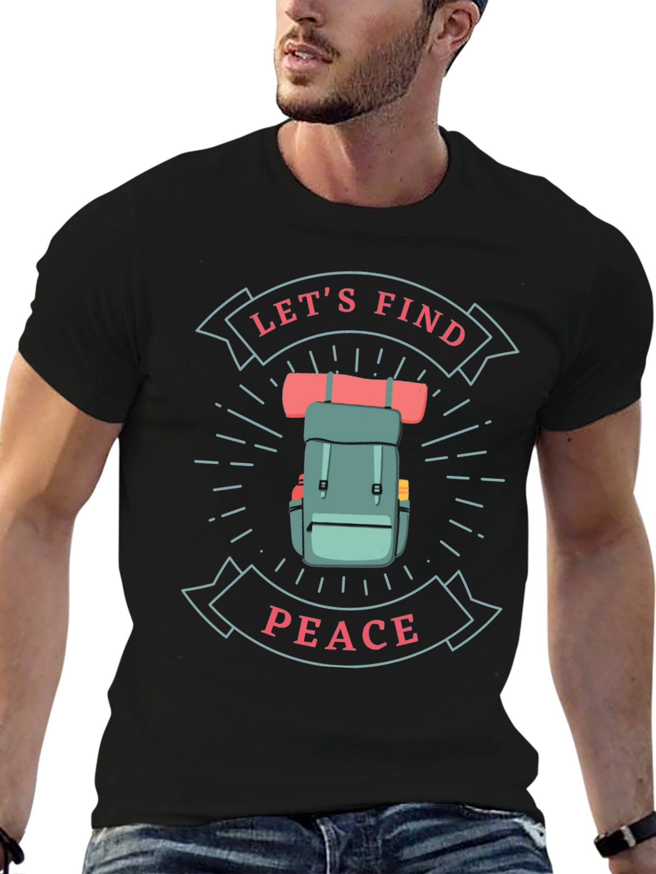 Lets Find Peace Graphic T-Shirt - Hiking Adventure Tee