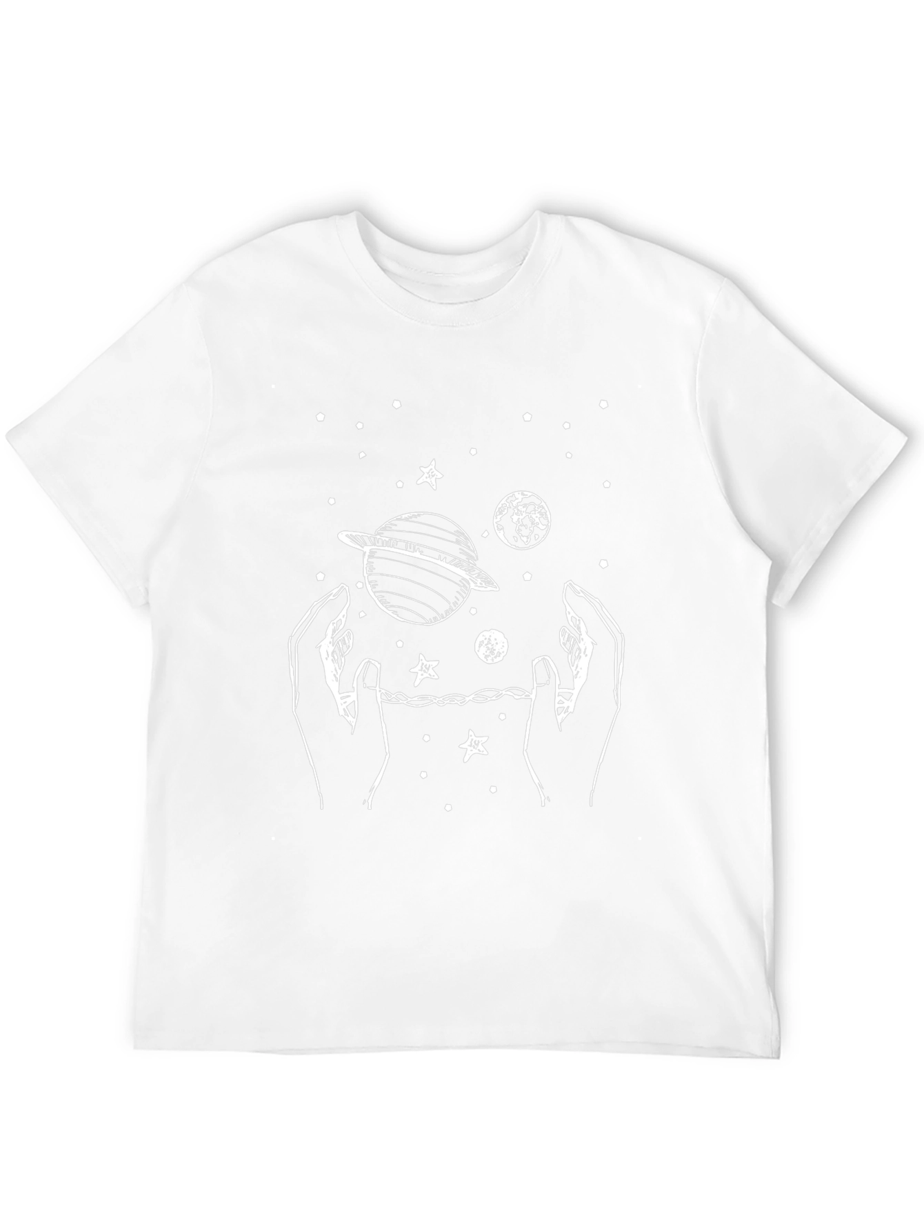 Cosmic Hands Graphic Tee - Black Cotton Comfort