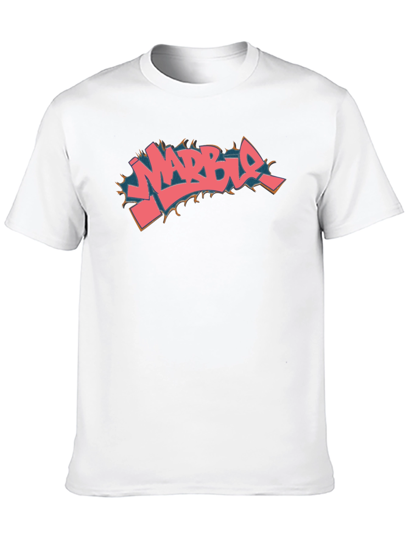 Marble Graffiti Style Black T-Shirt