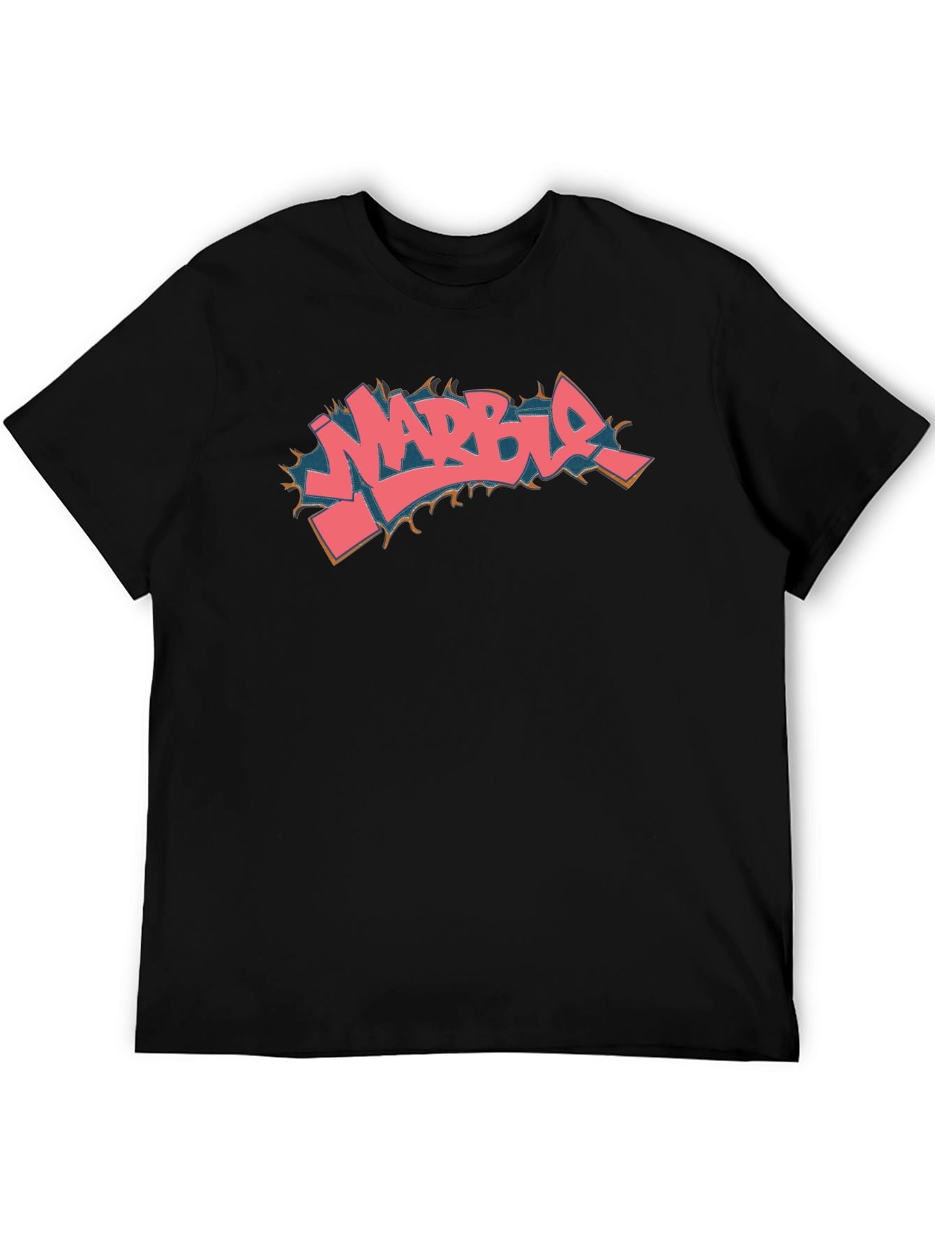 Marble Graffiti Style Black T-Shirt