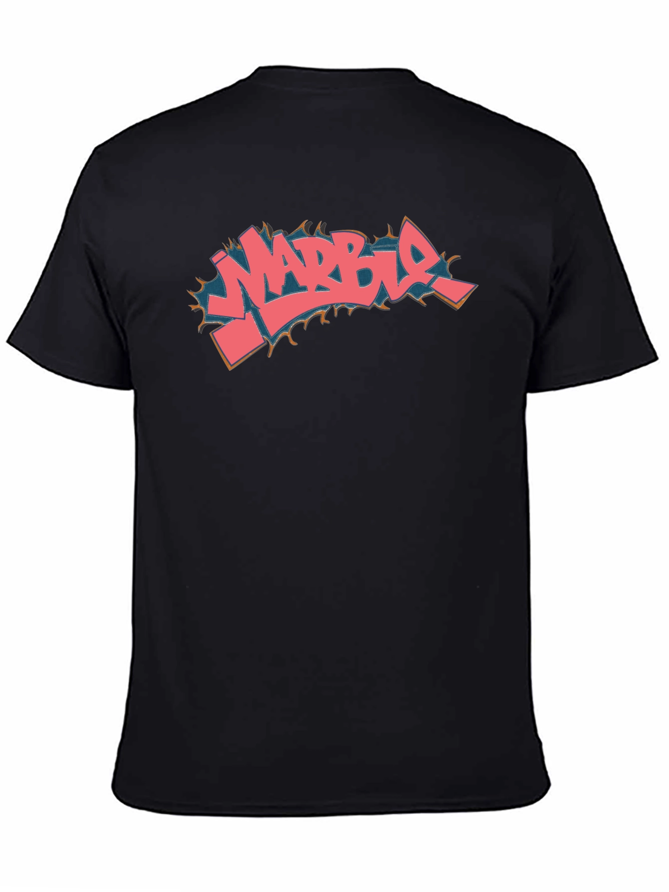 Marble Graffiti Style Black T-Shirt