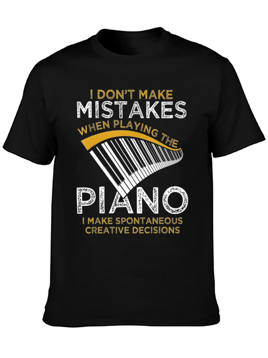 Funny Piano Player T-Shirt - No Mistakes Only Creative Decisions
