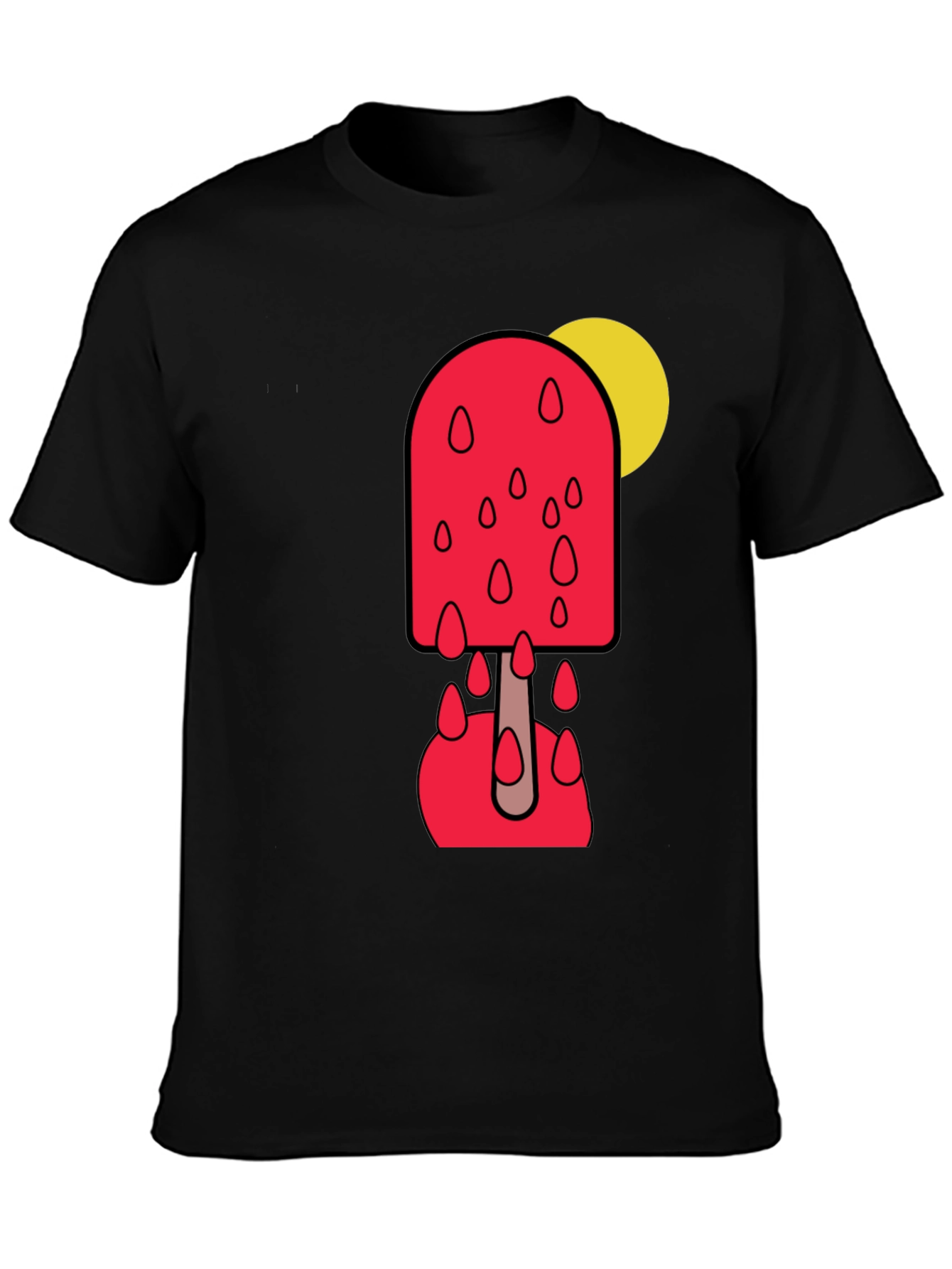 Melting Popsicle Graphic Tee - Stylish Black T-Shirt