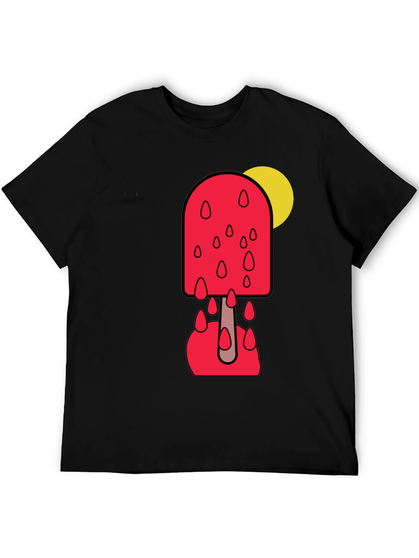 Melting Popsicle Graphic Tee - Stylish Black T-Shirt