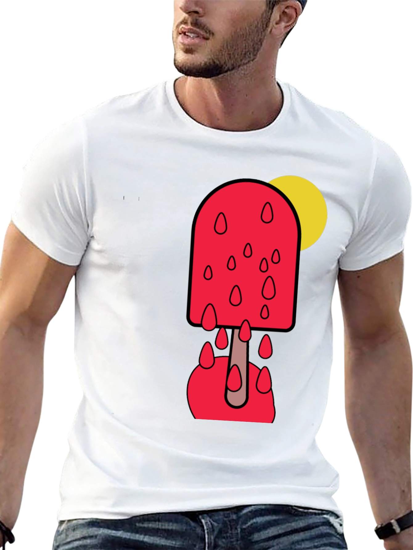 Melting Popsicle Graphic Tee - Stylish Black T-Shirt