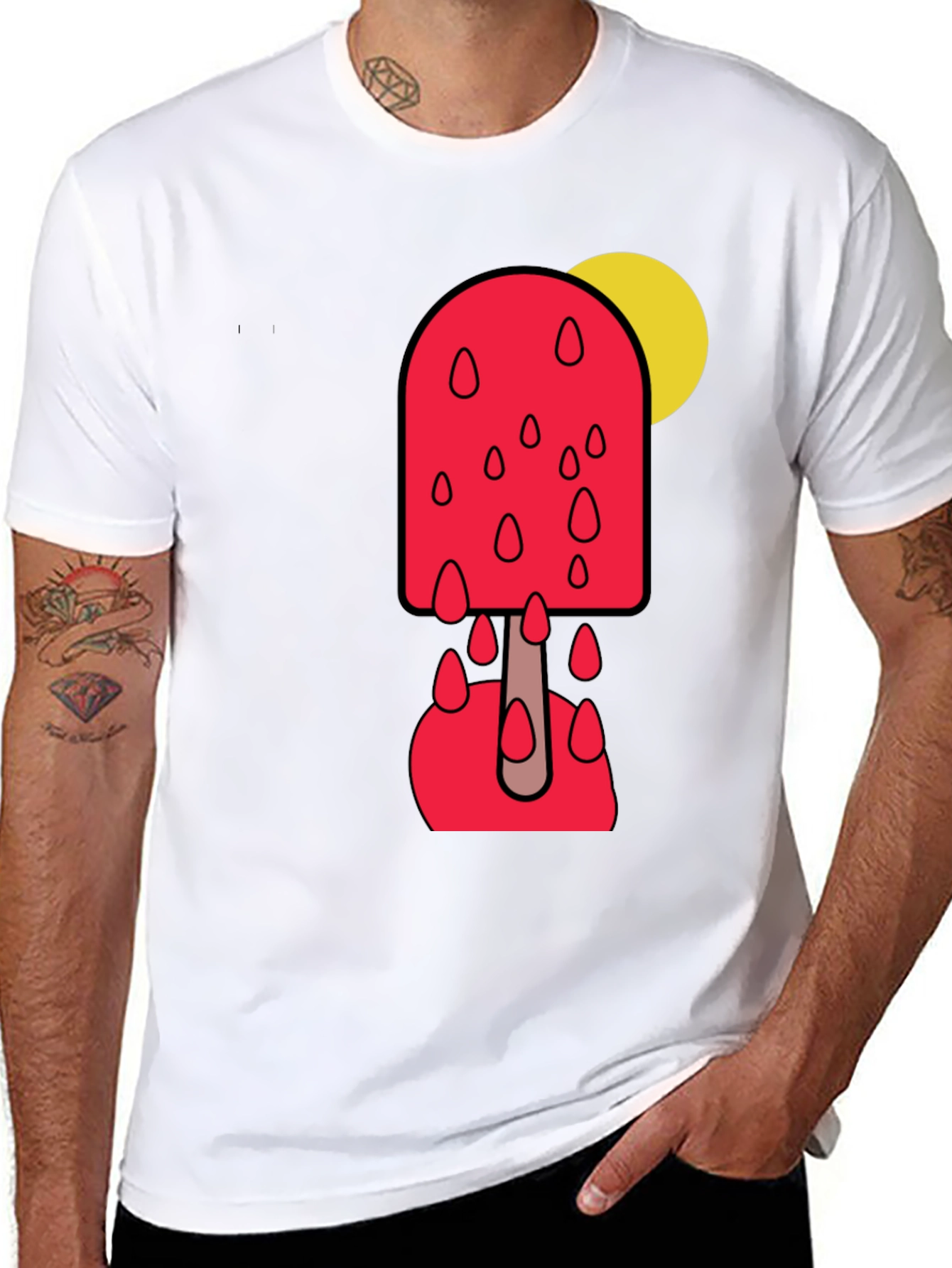Melting Popsicle Graphic Tee - Stylish Black T-Shirt