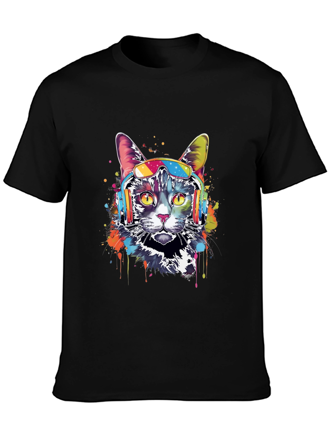 Cool Cat Headphones Graphic Tee