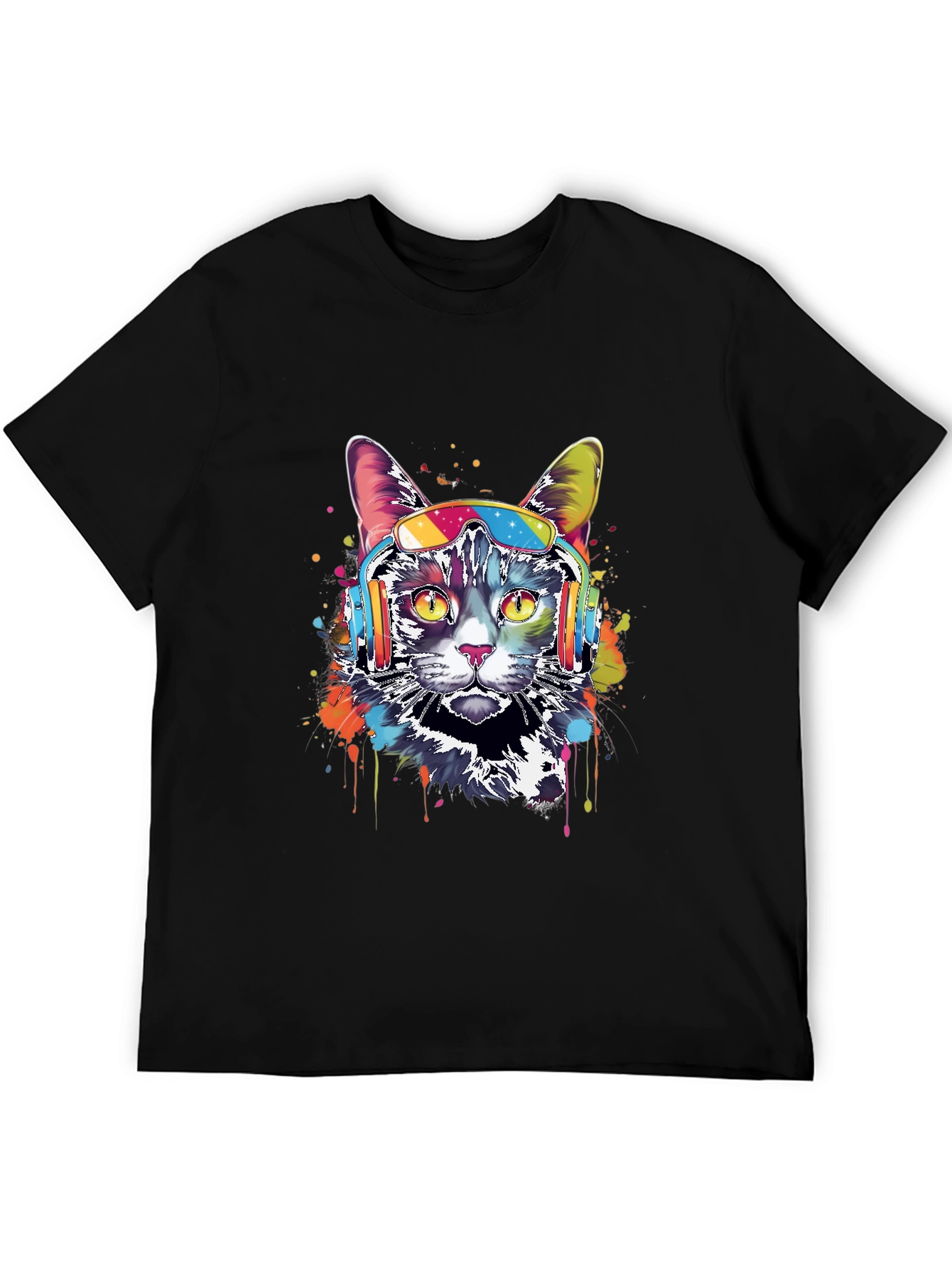 Cool Cat Headphones Graphic Tee