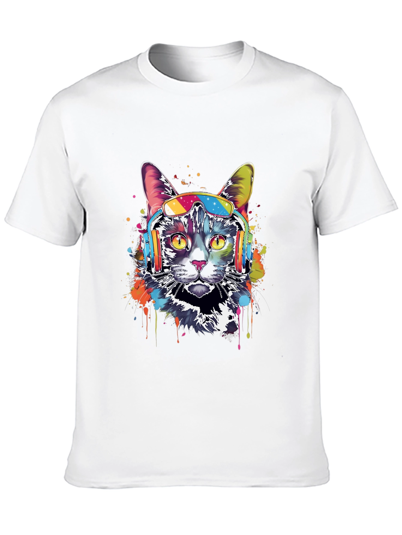 Cool Cat Headphones Graphic Tee