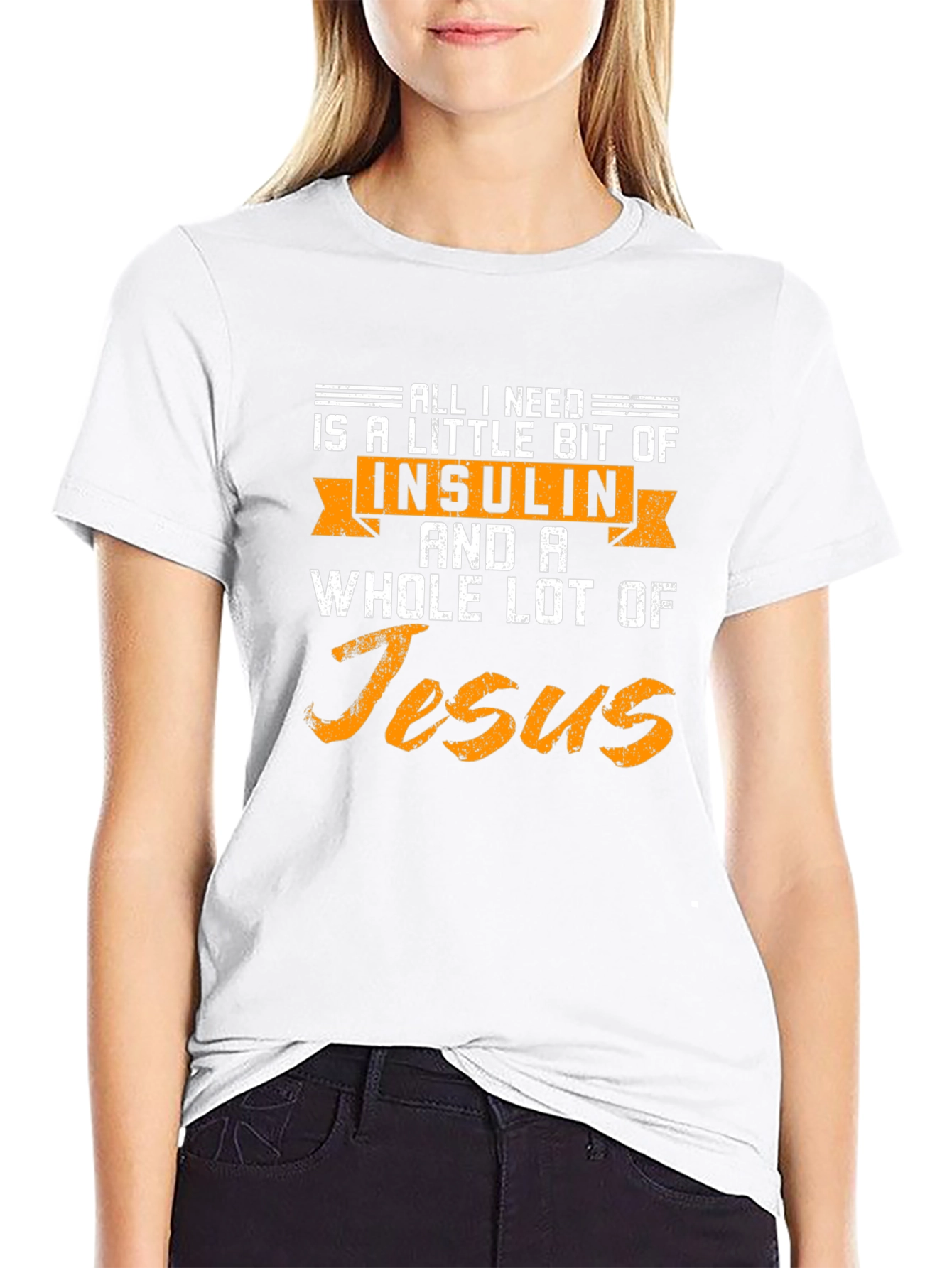 Insulin and Jesus T-Shirt Diabetes Awareness