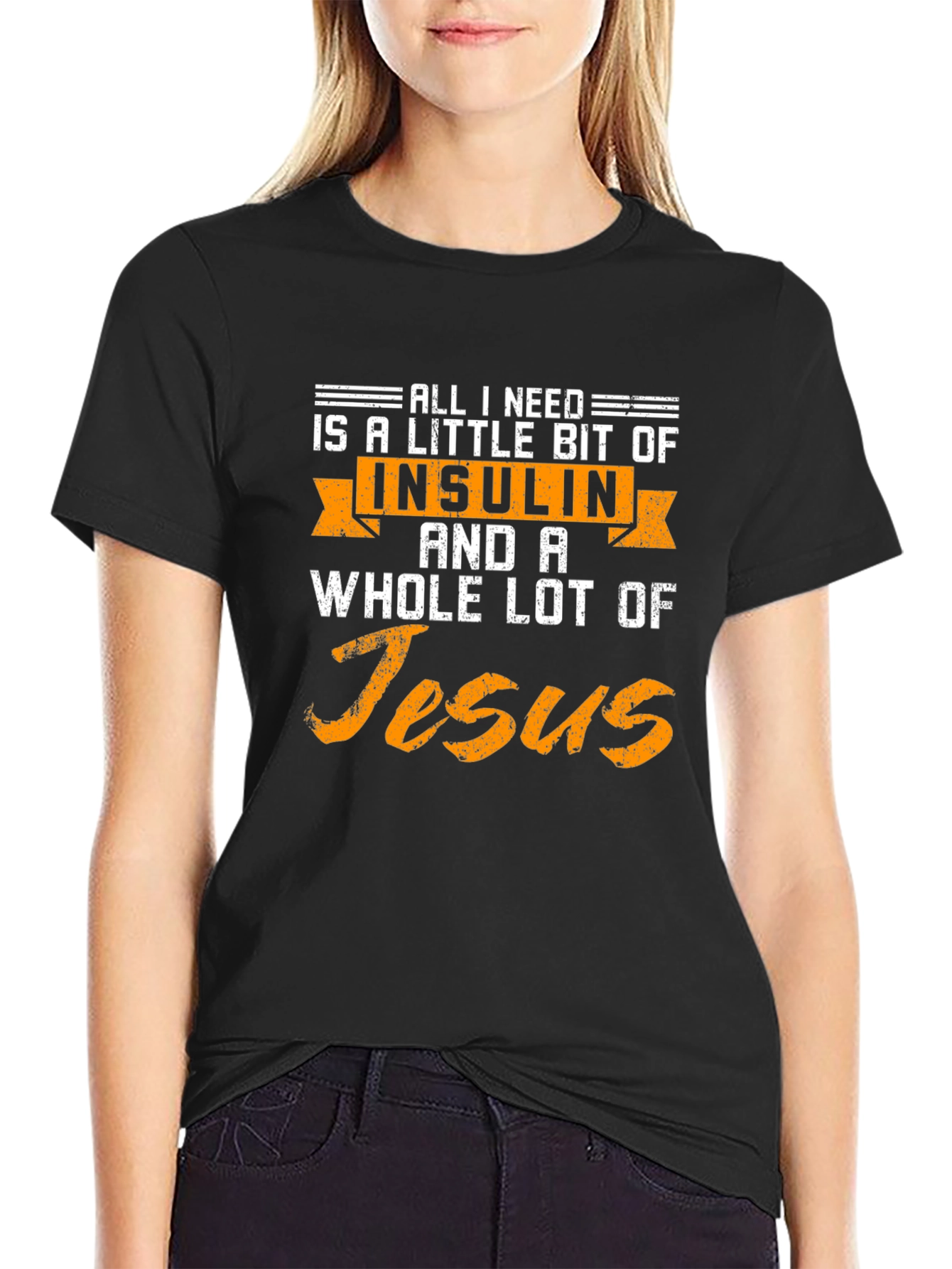 Insulin and Jesus T-Shirt Diabetes Awareness