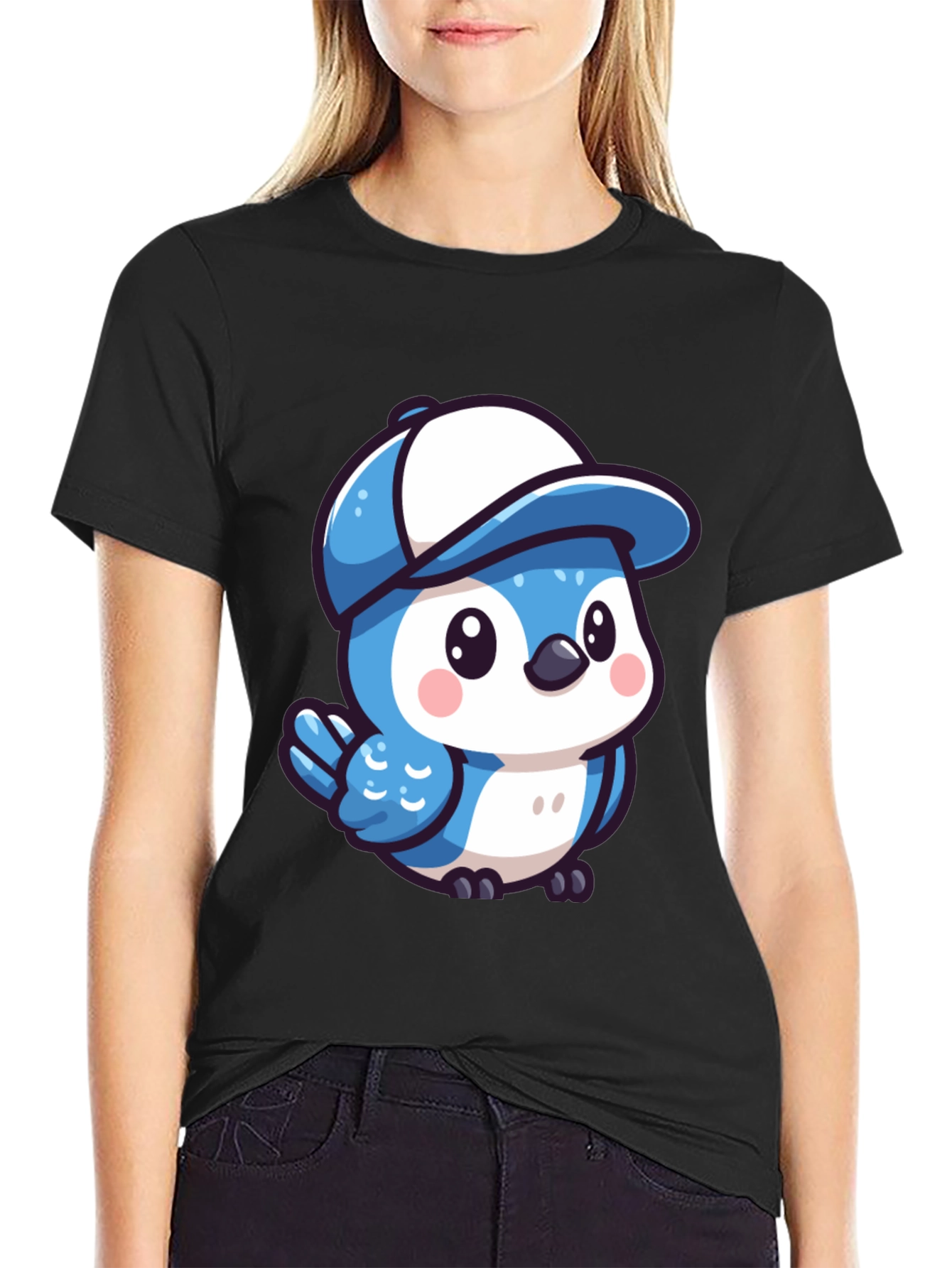 Blue Birdie T-Shirt - Cartoon Style